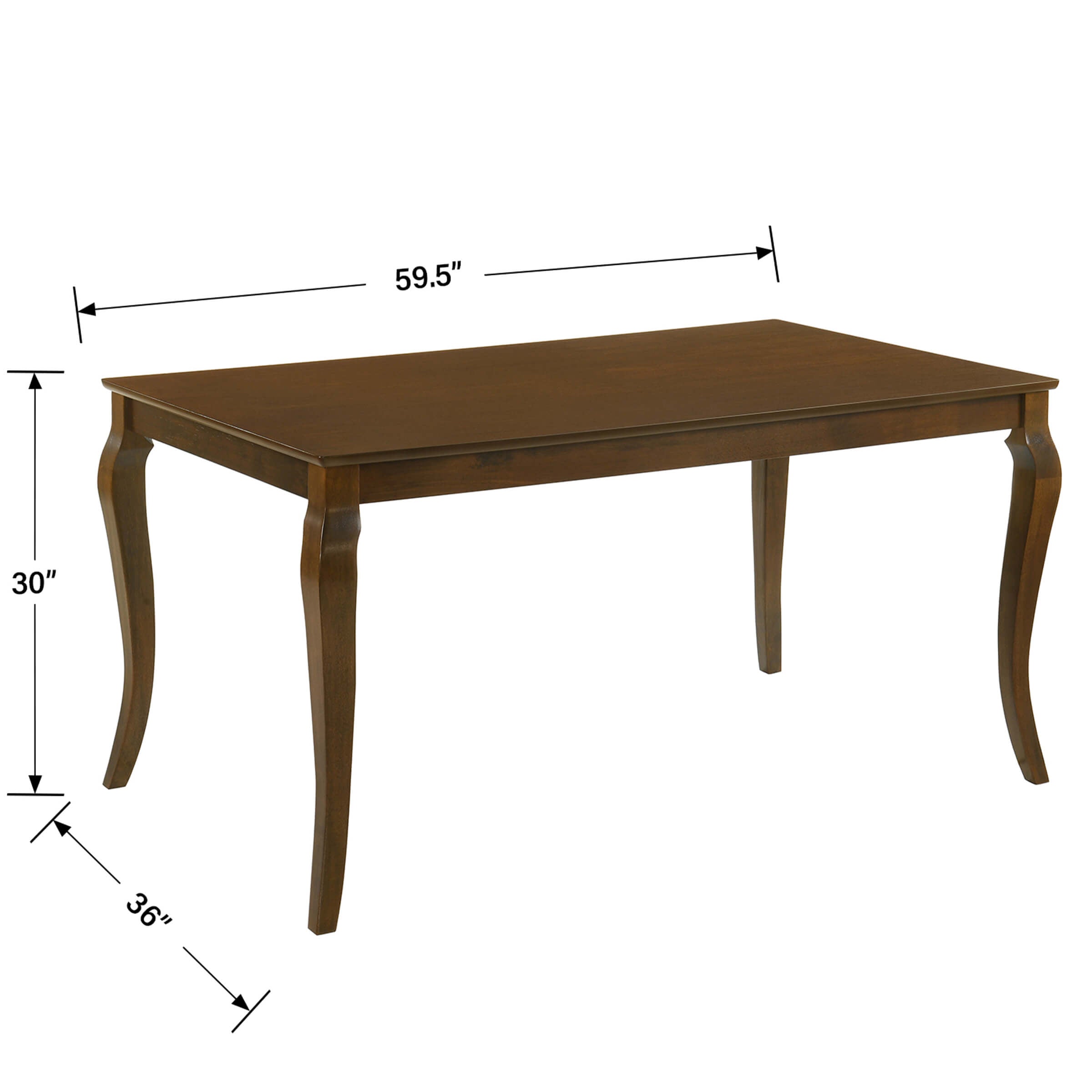 Kmax 60"L Rustic Farmhouse Solid Wood Dining Table - 15908DT