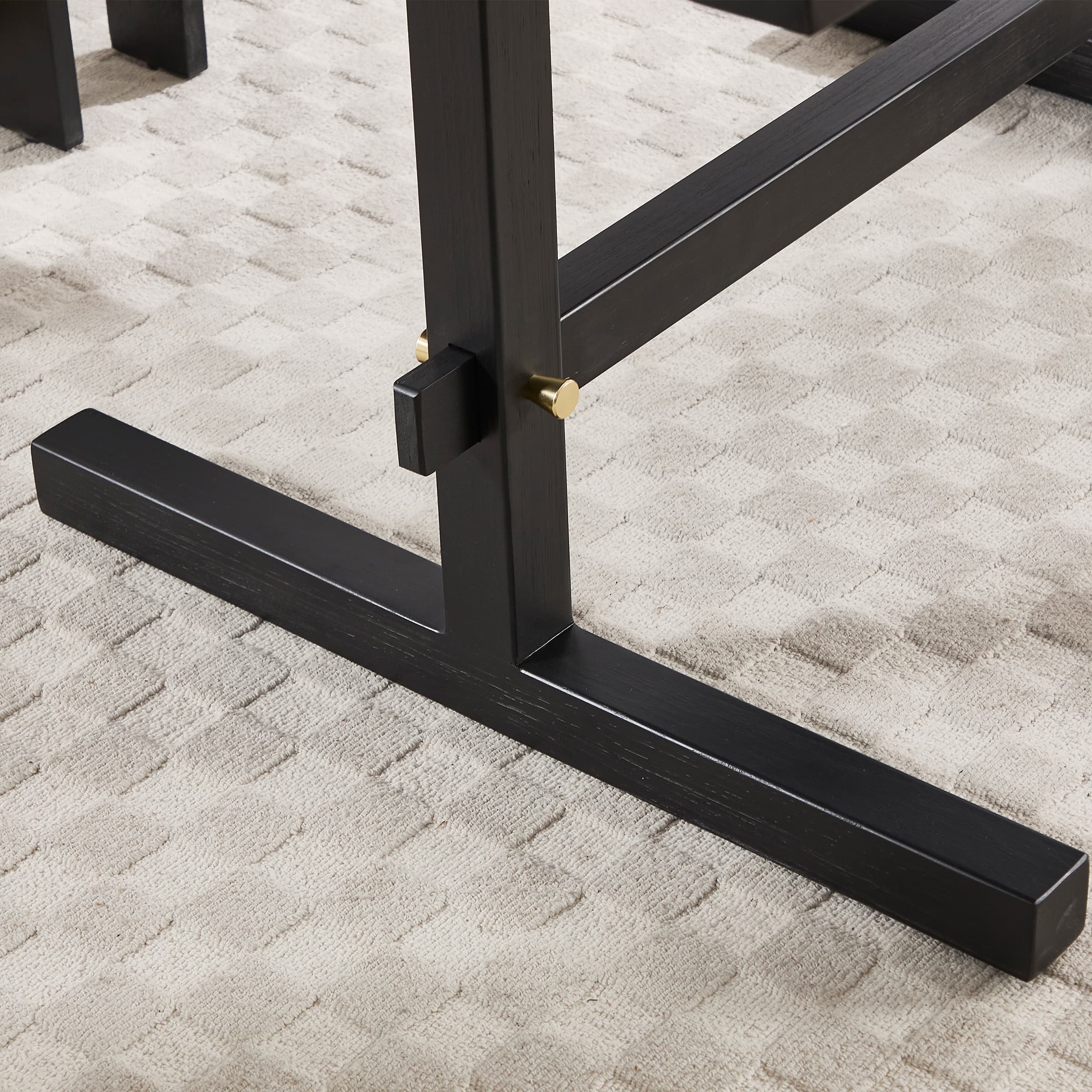 Kmax 63"W Farmhouse Rectangular Wood Dining Table - 22837DT