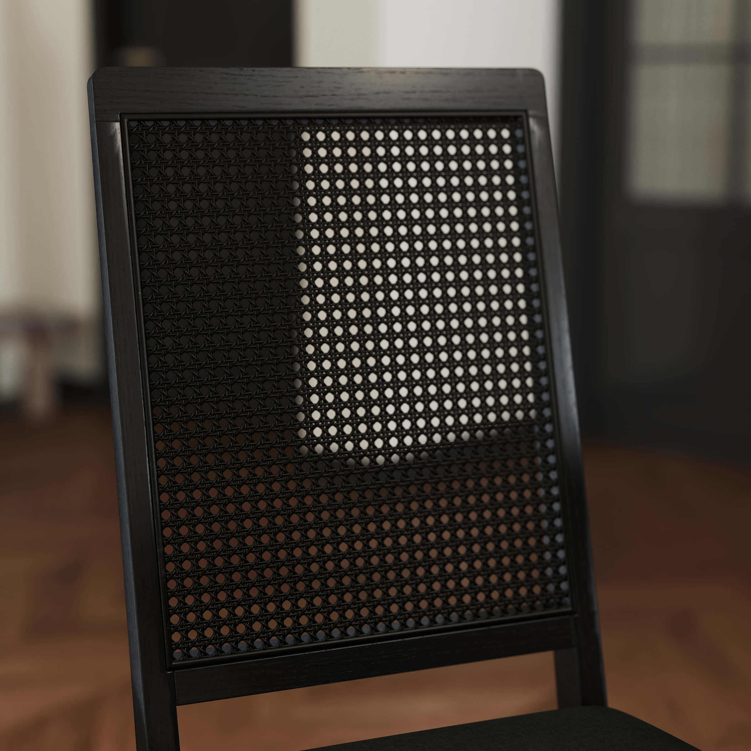 Kmax Armless Dining Chairs with High Rattan Back Set of 2 - 50047DC