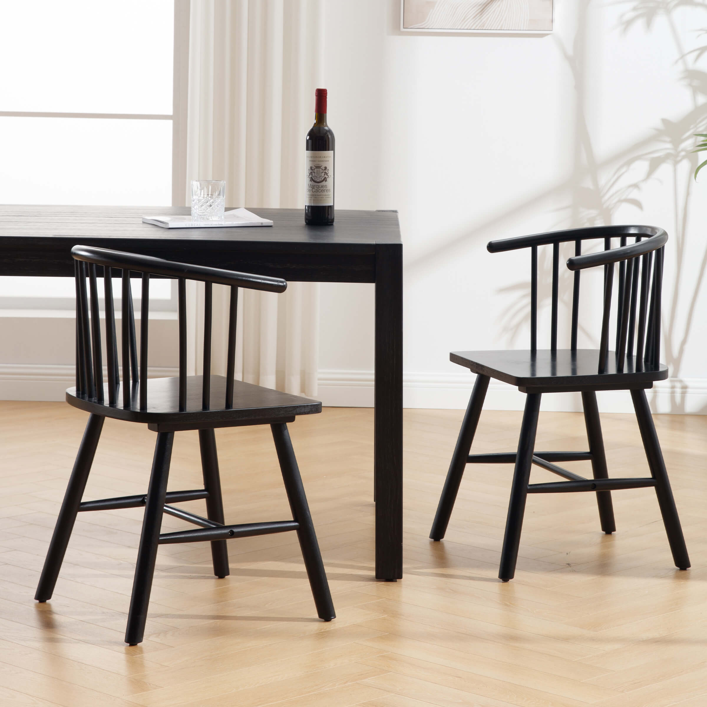 Kmax Curved Back Wood Dining Chair Set of 2 - DC01DC