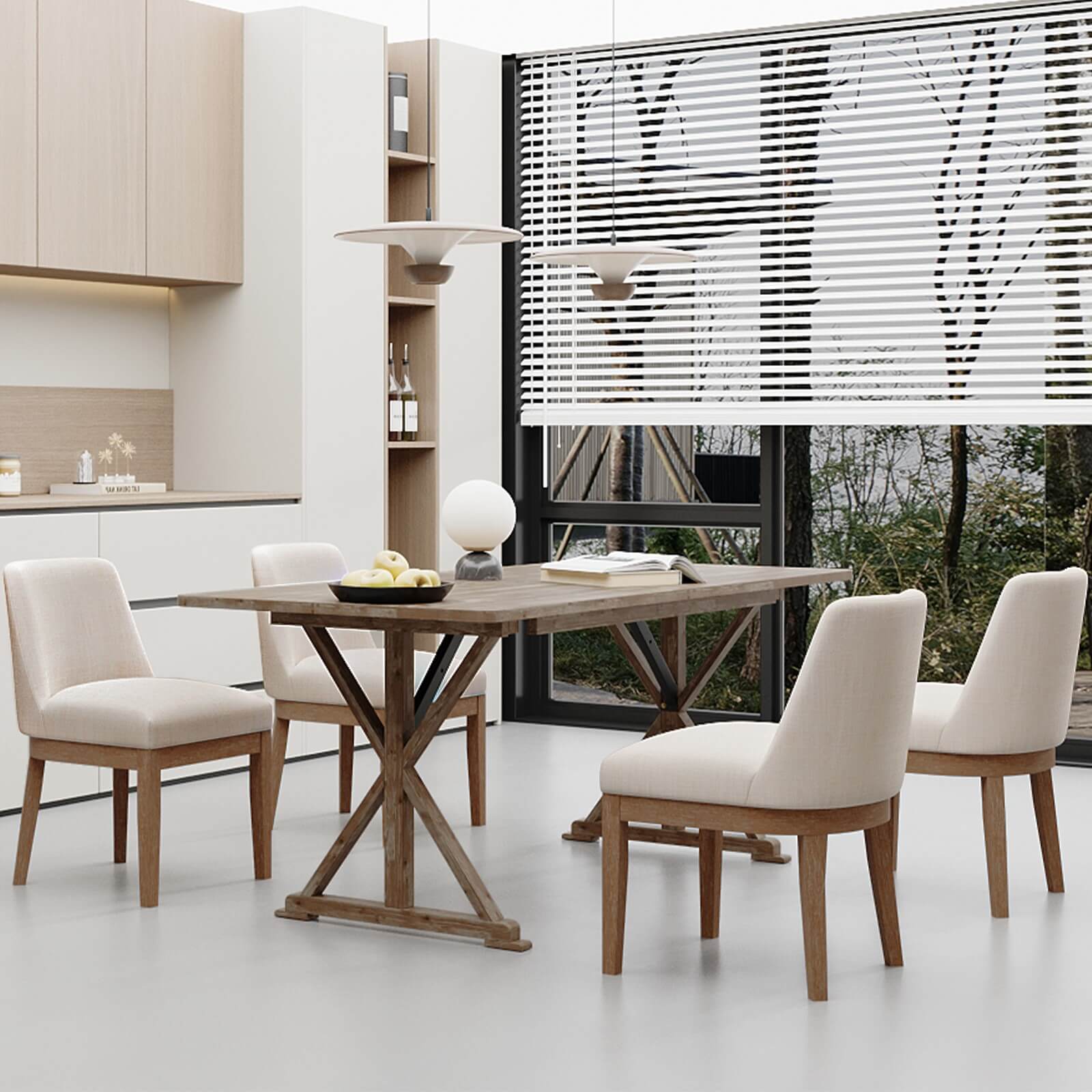Kmax Dining Chairs with Wood Legs Set of 2 - 8925DC