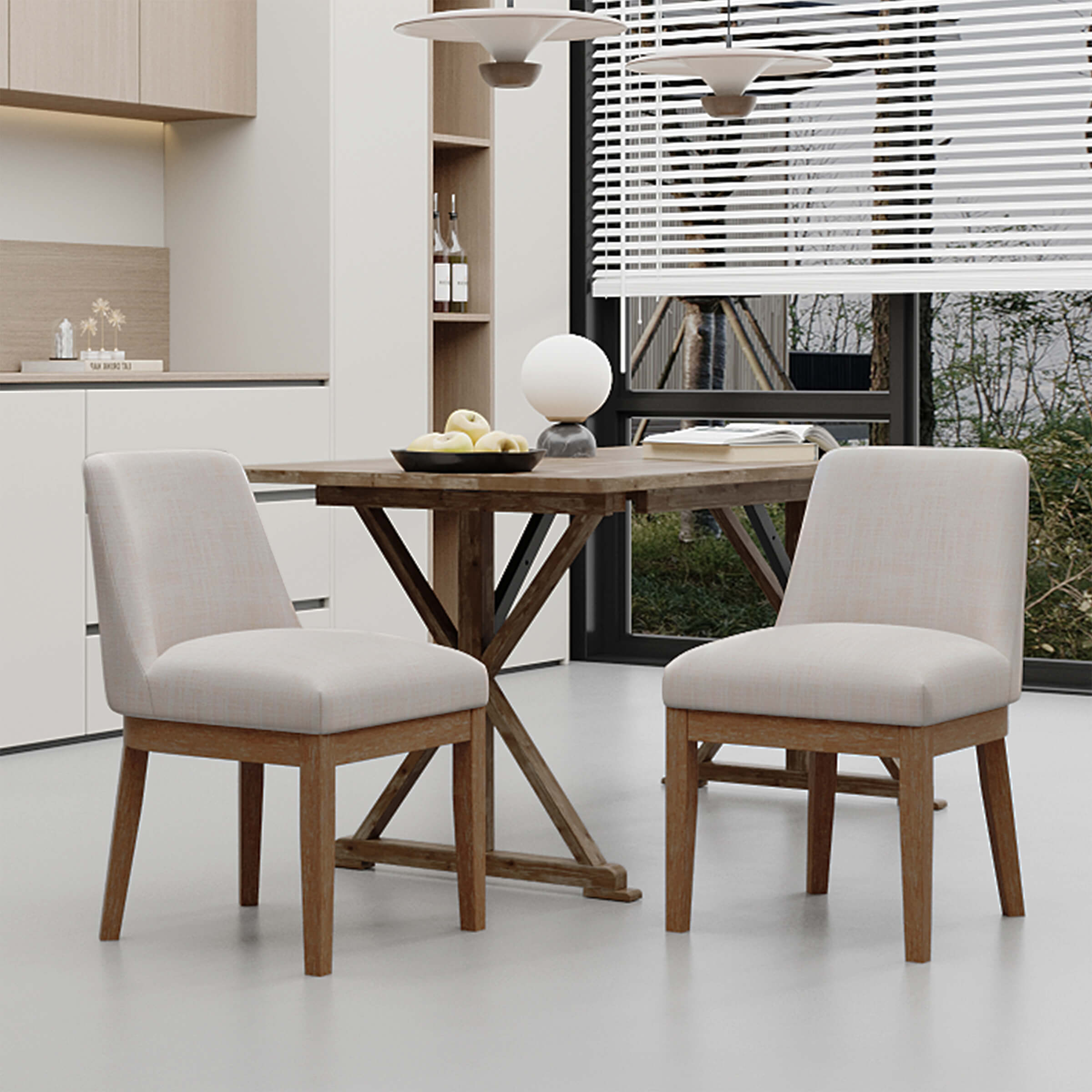 Kmax Dining Chairs with Wood Legs Set of 2 - 8925DC