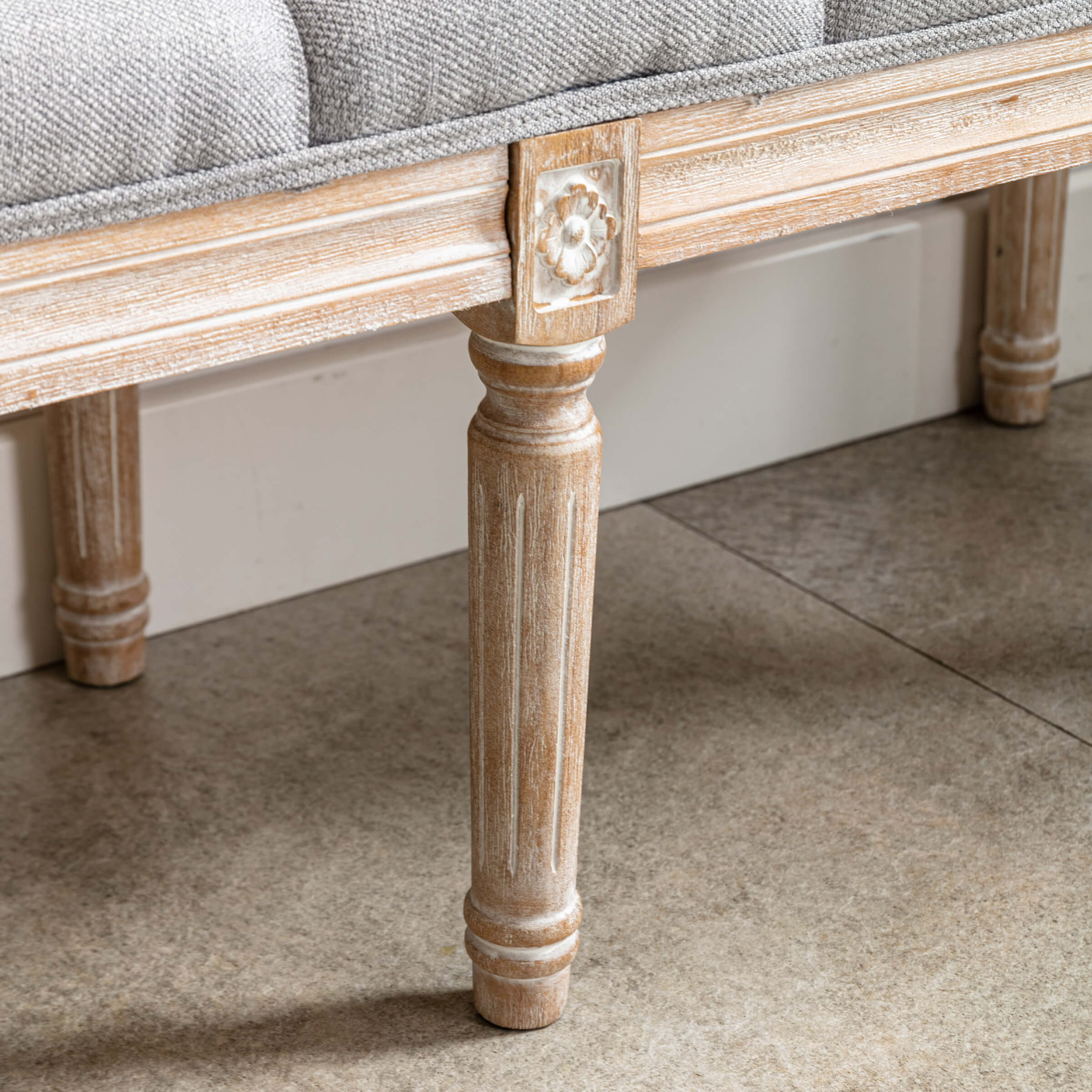 Kmax Fabric Wood Legs Dining Bench - 7537BH