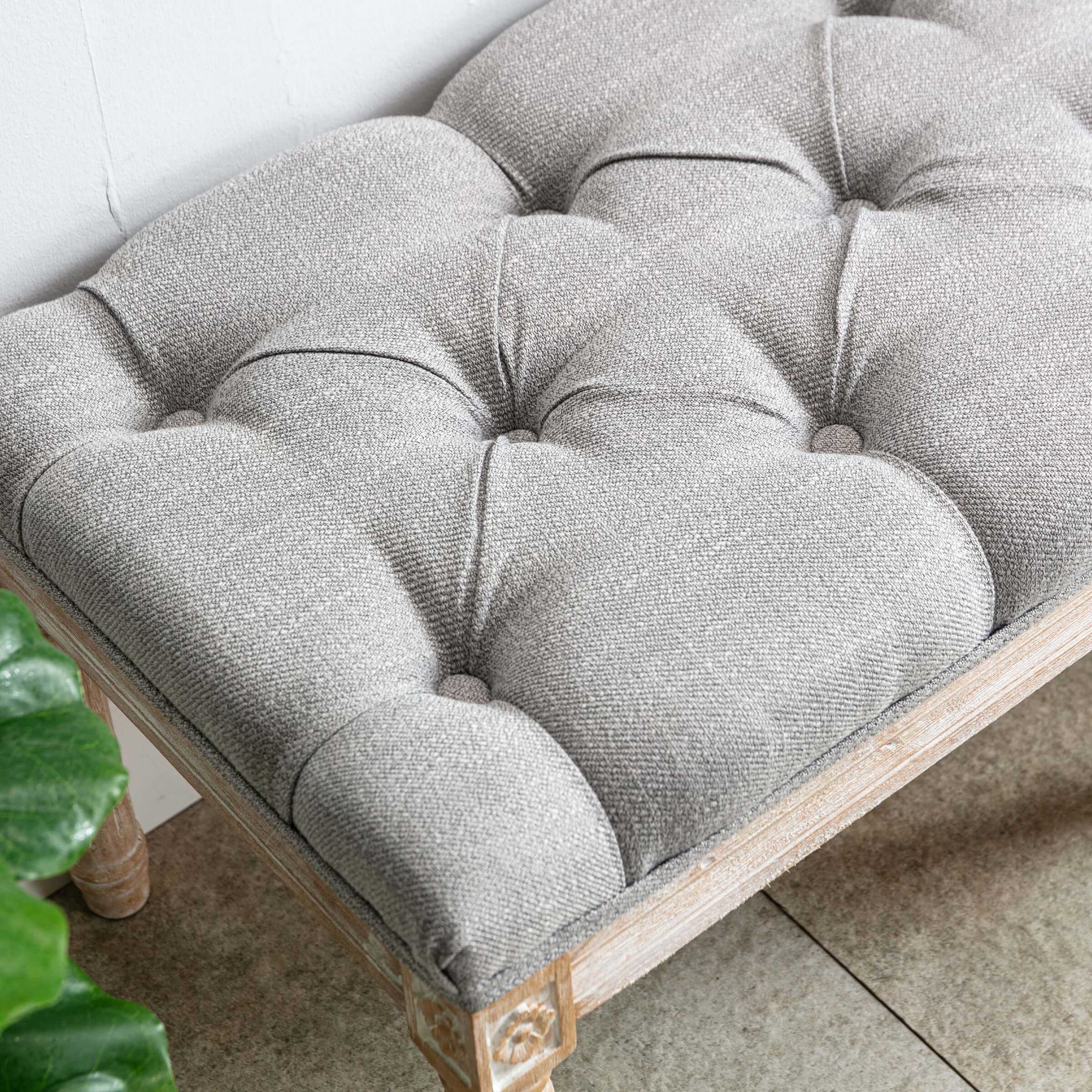 Kmax Fabric Wood Legs Dining Bench - 7537BH