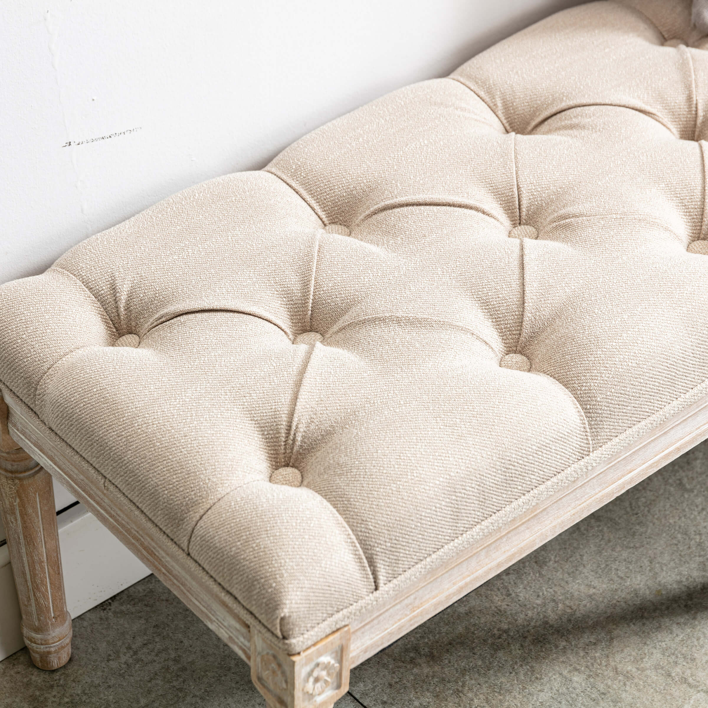 Kmax Fabric Wood Legs Dining Bench - 7537BH