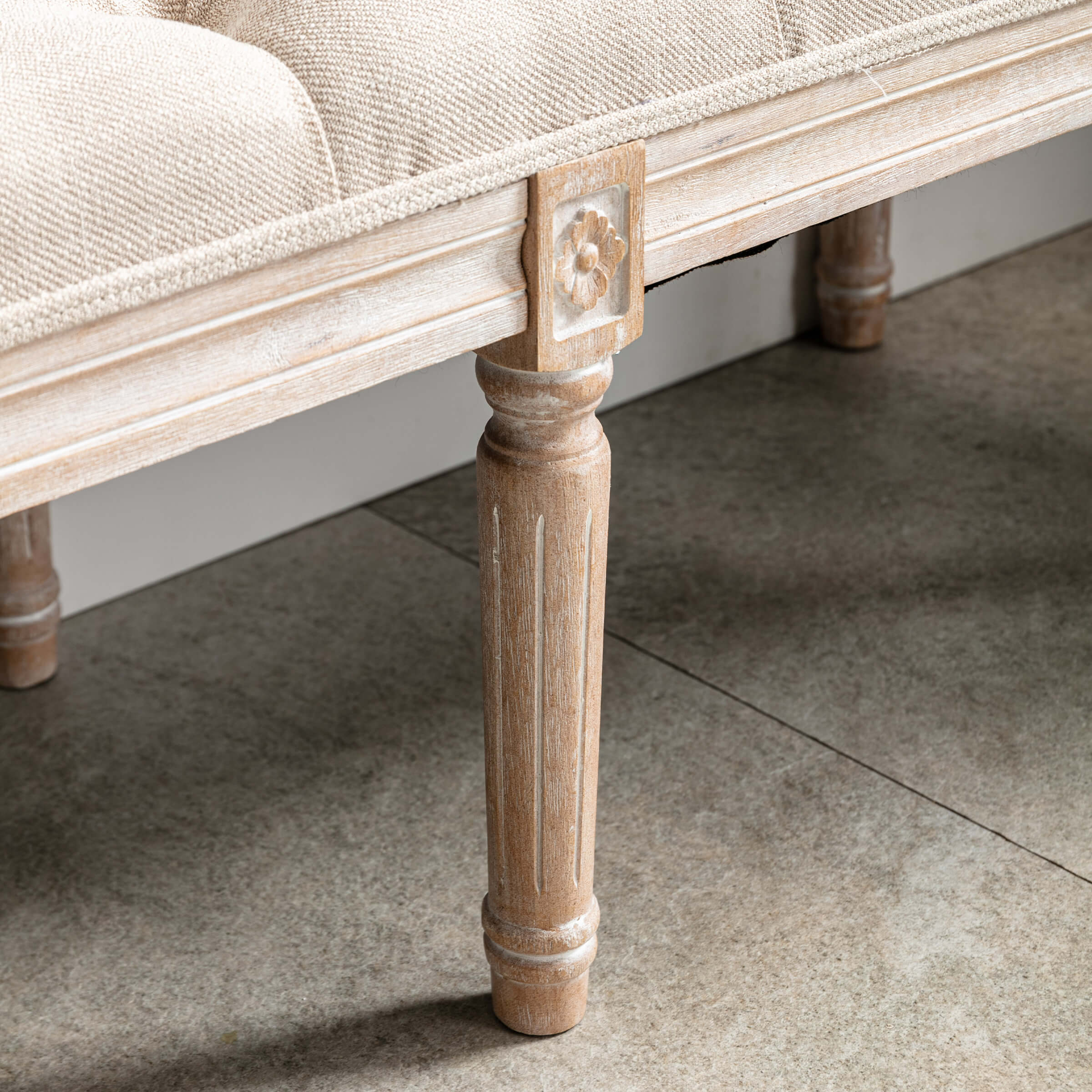 Kmax Fabric Wood Legs Dining Bench - 7537BH