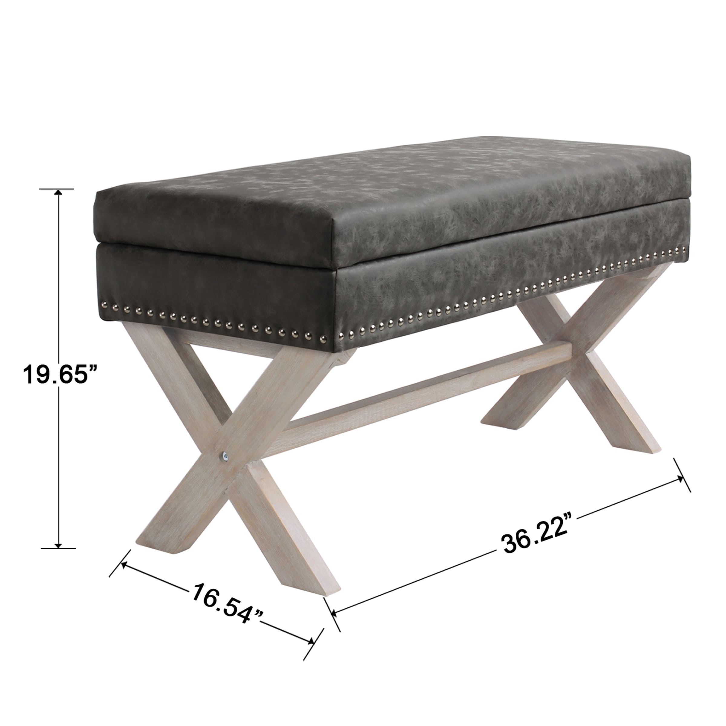 Kmax Fabric Storage Upholstered Entryway Bench - 7868BH