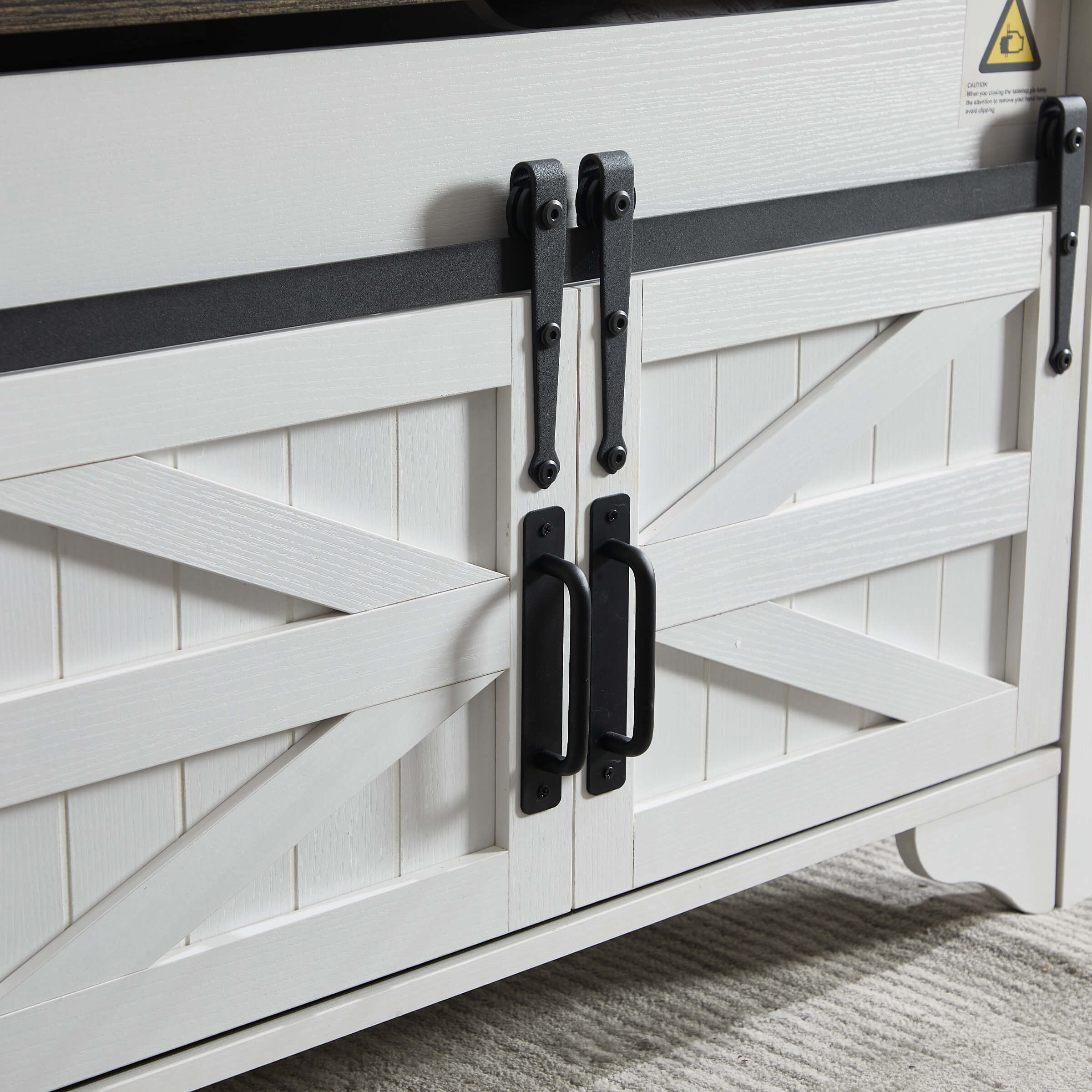 Kmax Farmhouse Hidden Storage and Sliding Barn Door - XX161CB