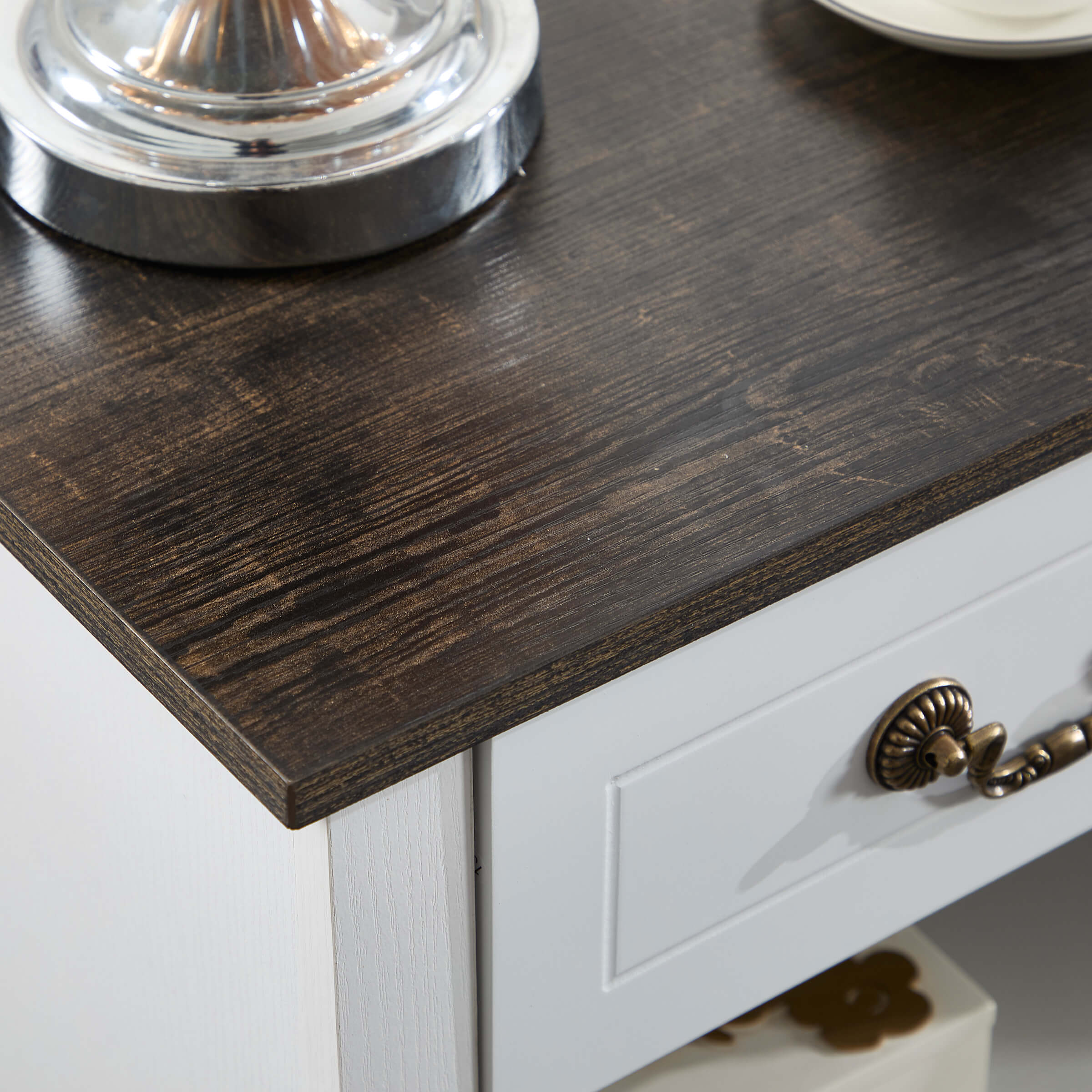 Kmax Farmhouse Nightstand with Drawer and Adjustable Shelf - XX162CB