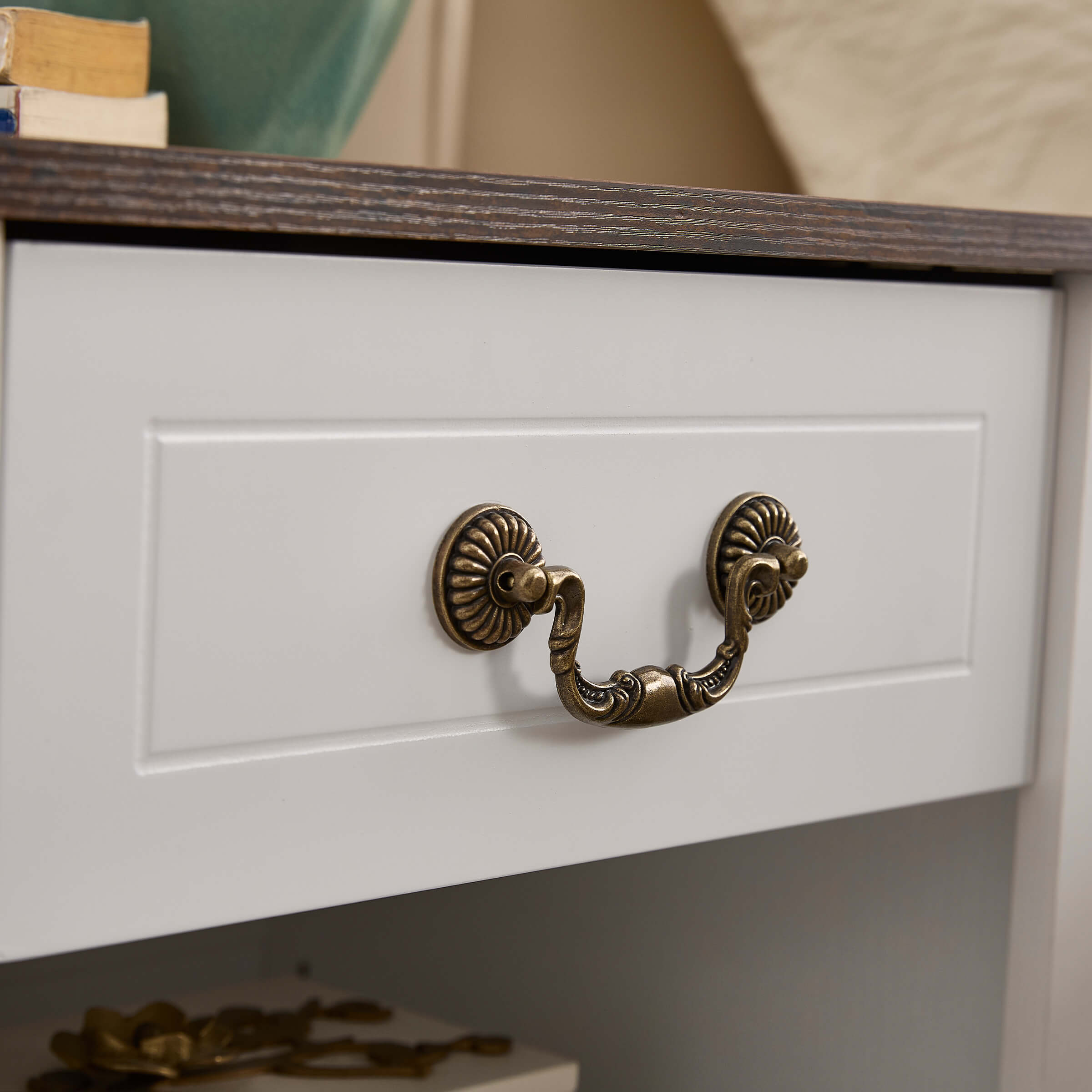 Kmax Farmhouse Nightstand with Drawer and Adjustable Shelf - XX162CB