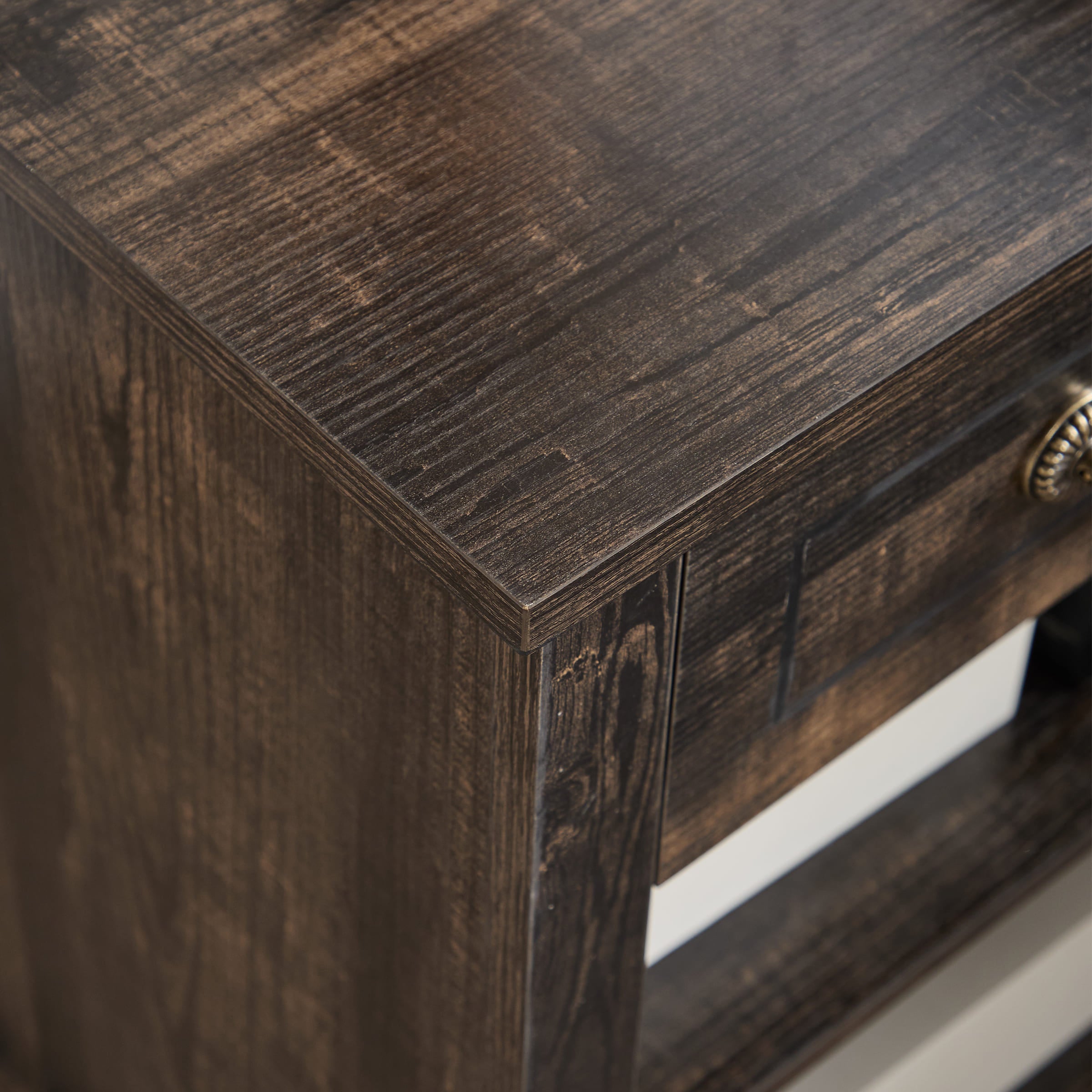 Kmax Farmhouse Nightstand with Drawer and Adjustable Shelf - XX162CB