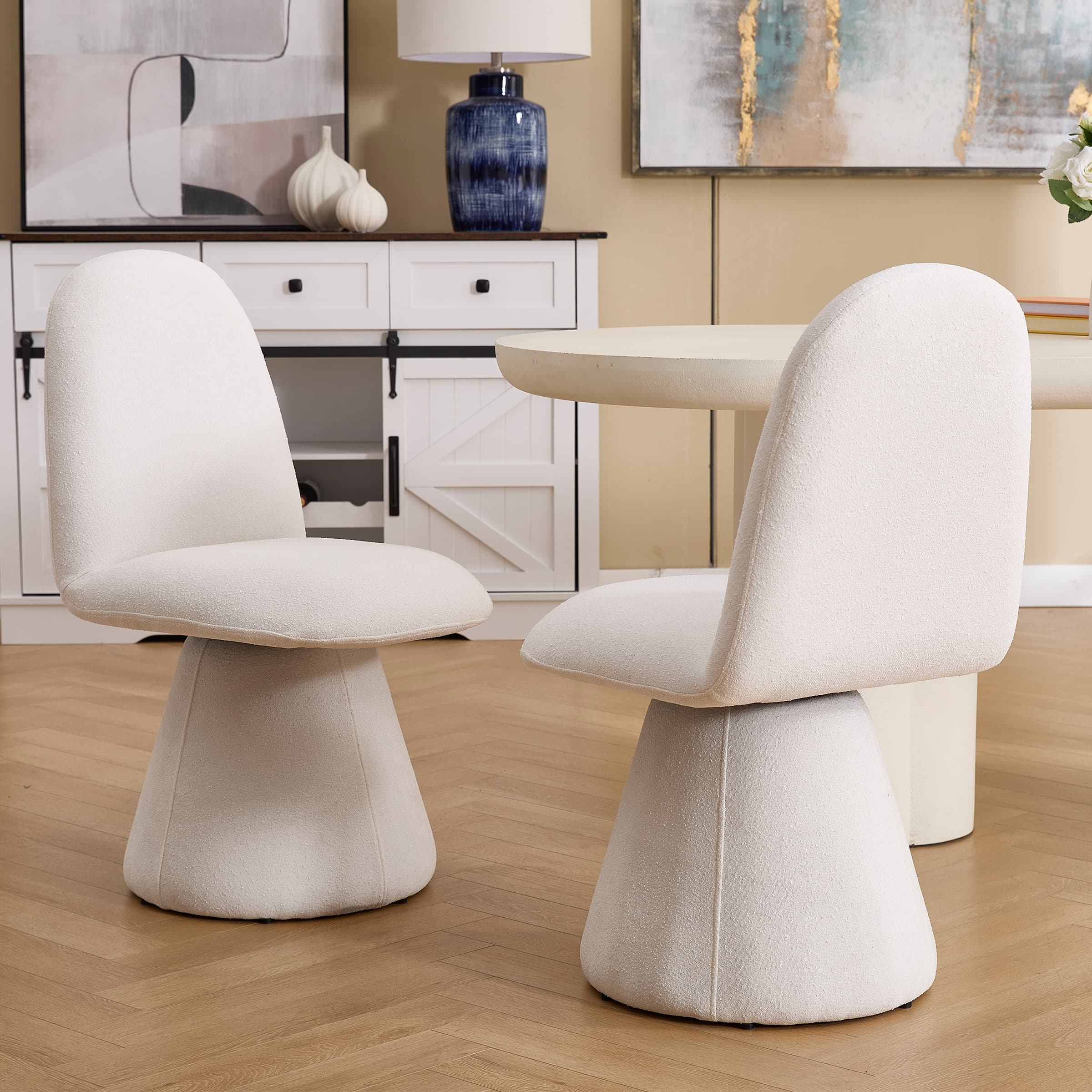 ROCITY Swivel High Back Dining Chairs Set of 2 - 3166DC