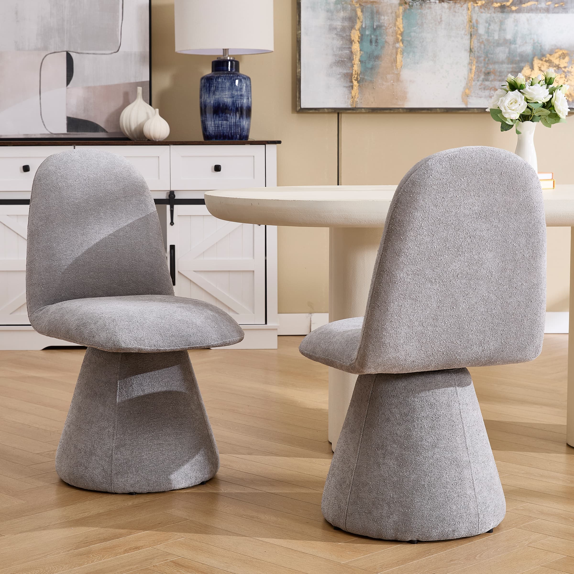 ROCITY Swivel High Back Dining Chairs Set of 2 - 3166DC