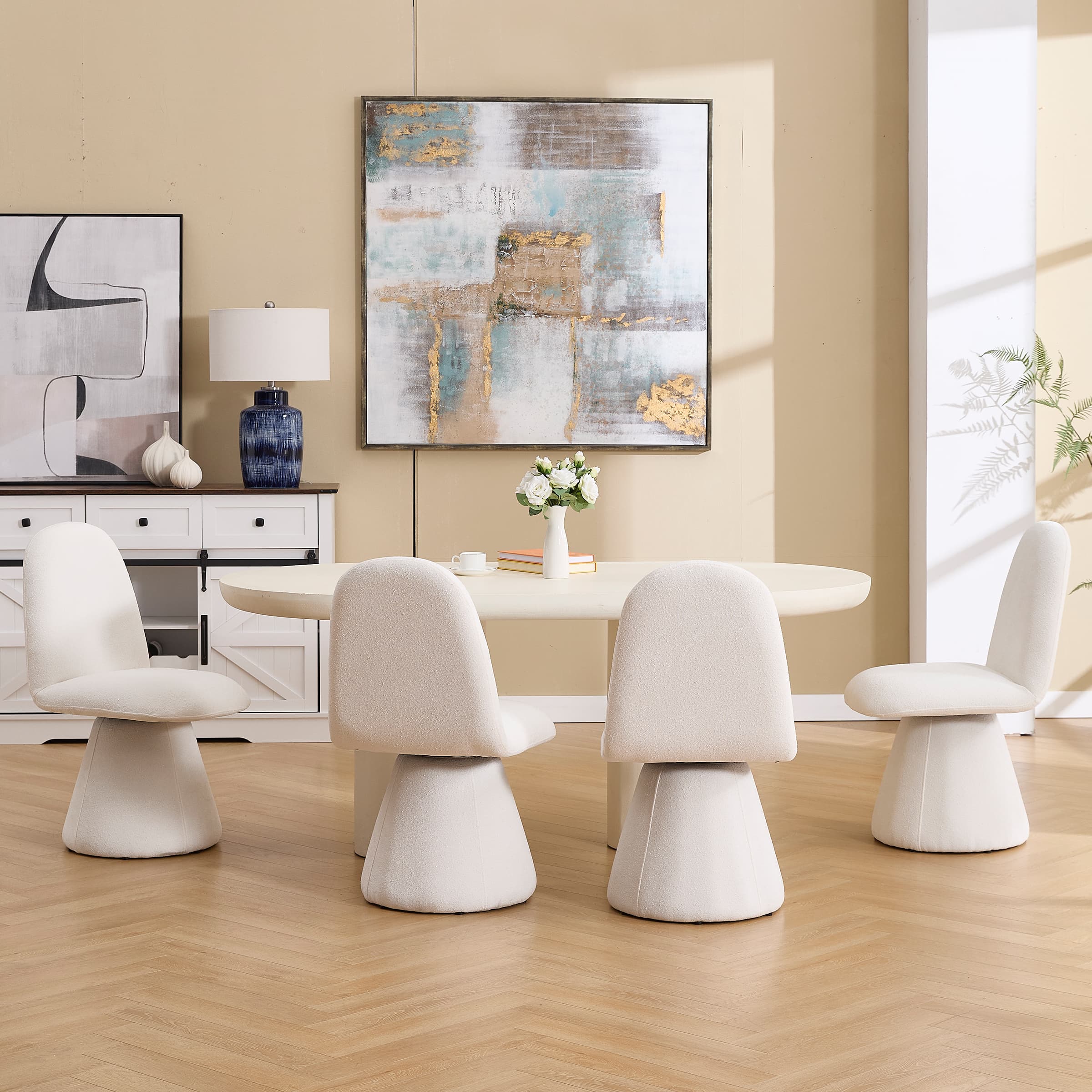 ROCITY Swivel High Back Dining Chairs Set of 2 - 3166DC