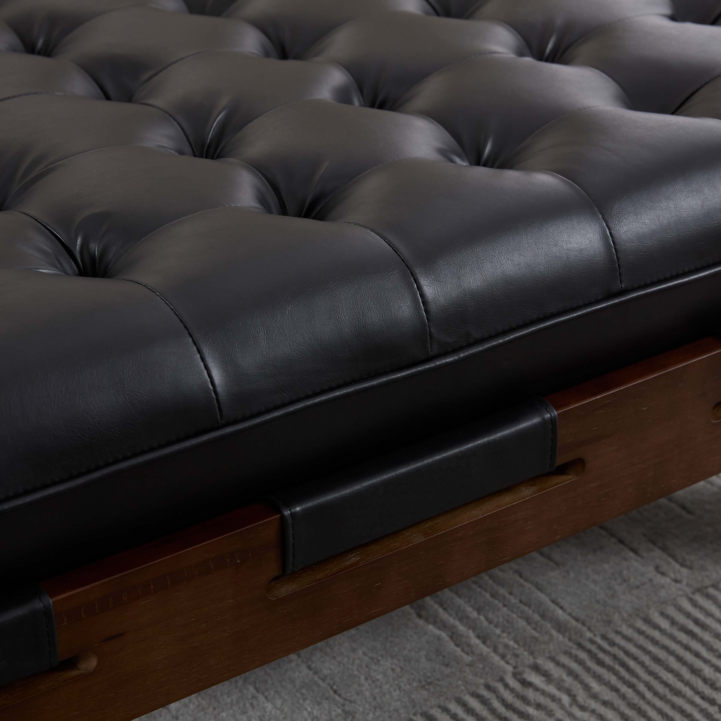 Kmax Leather Ottoman Coffee Table - 63051 & 6305CT