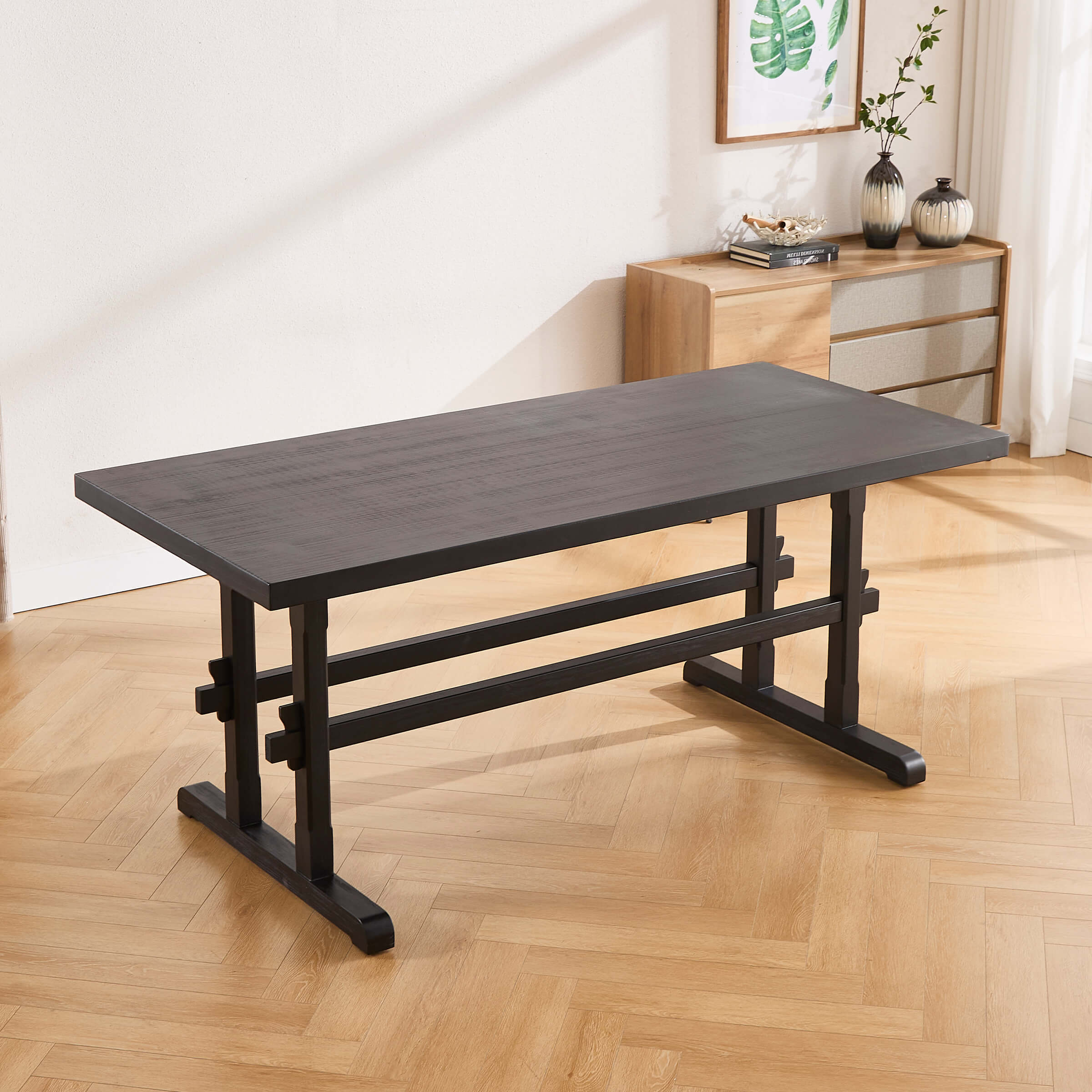 Kmax Mid-Century Farmhouse Rectangular Dining Table - 22836DT