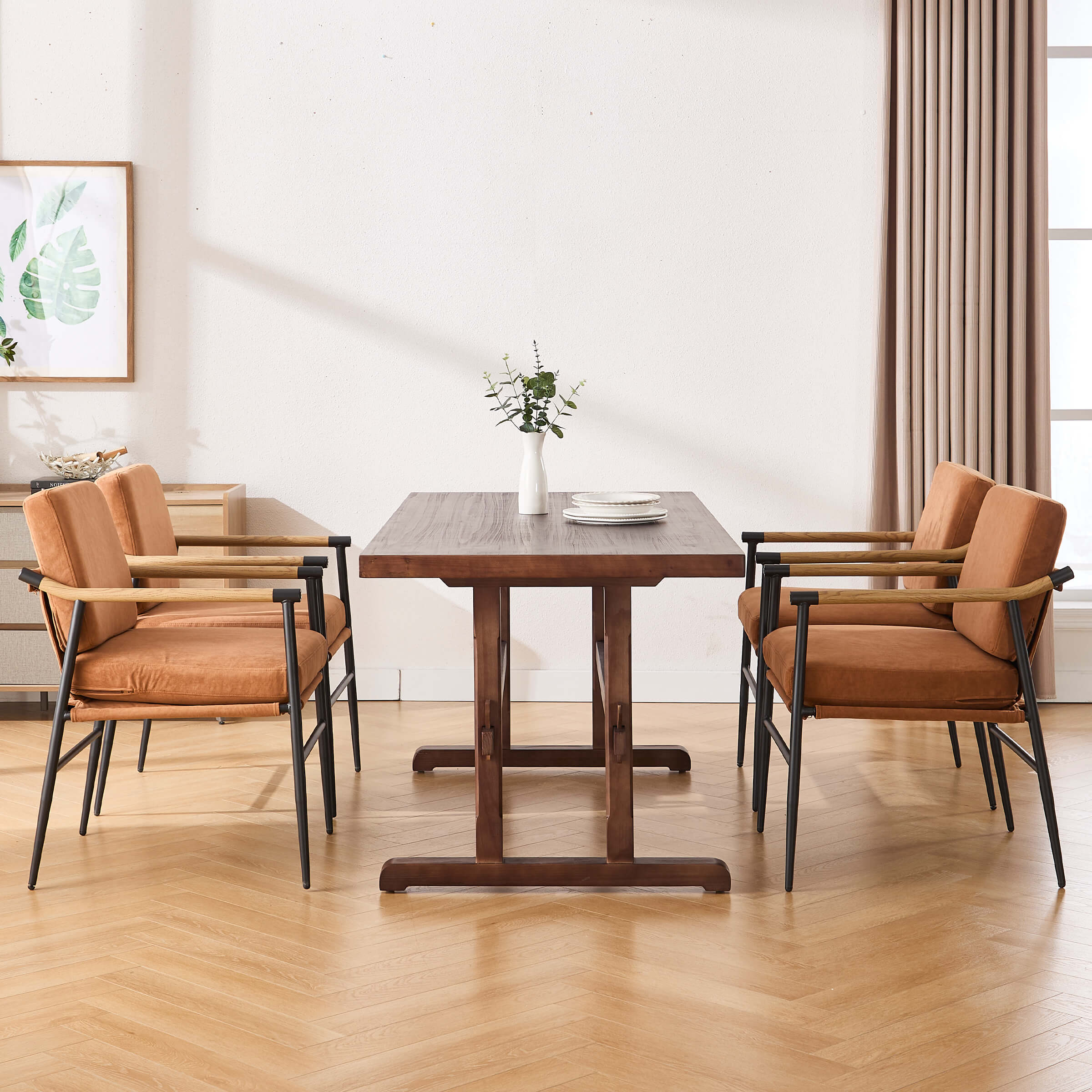 Kmax Mid-Century Farmhouse Rectangular Dining Table - 22836DT