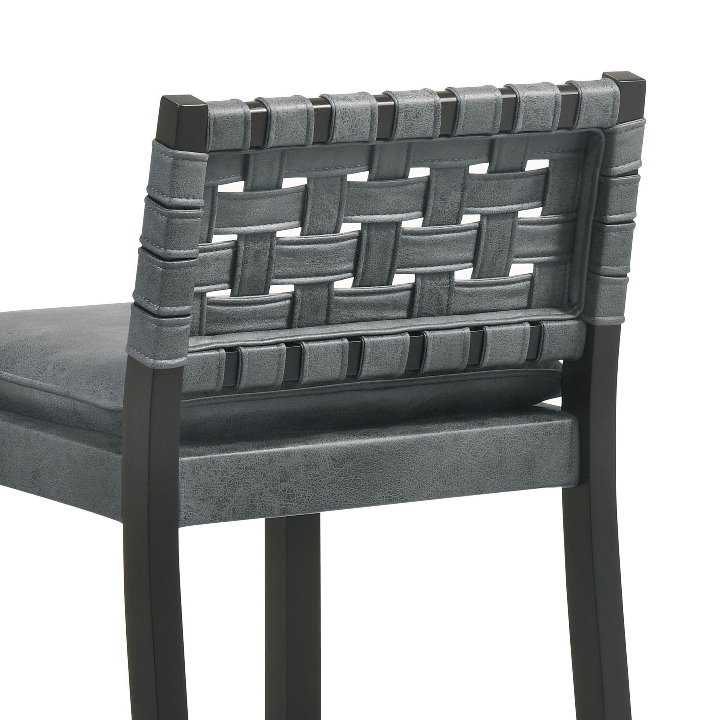 Kmax Mid Century Leather Rattan Bar Stools Set of 2 - 50080CS