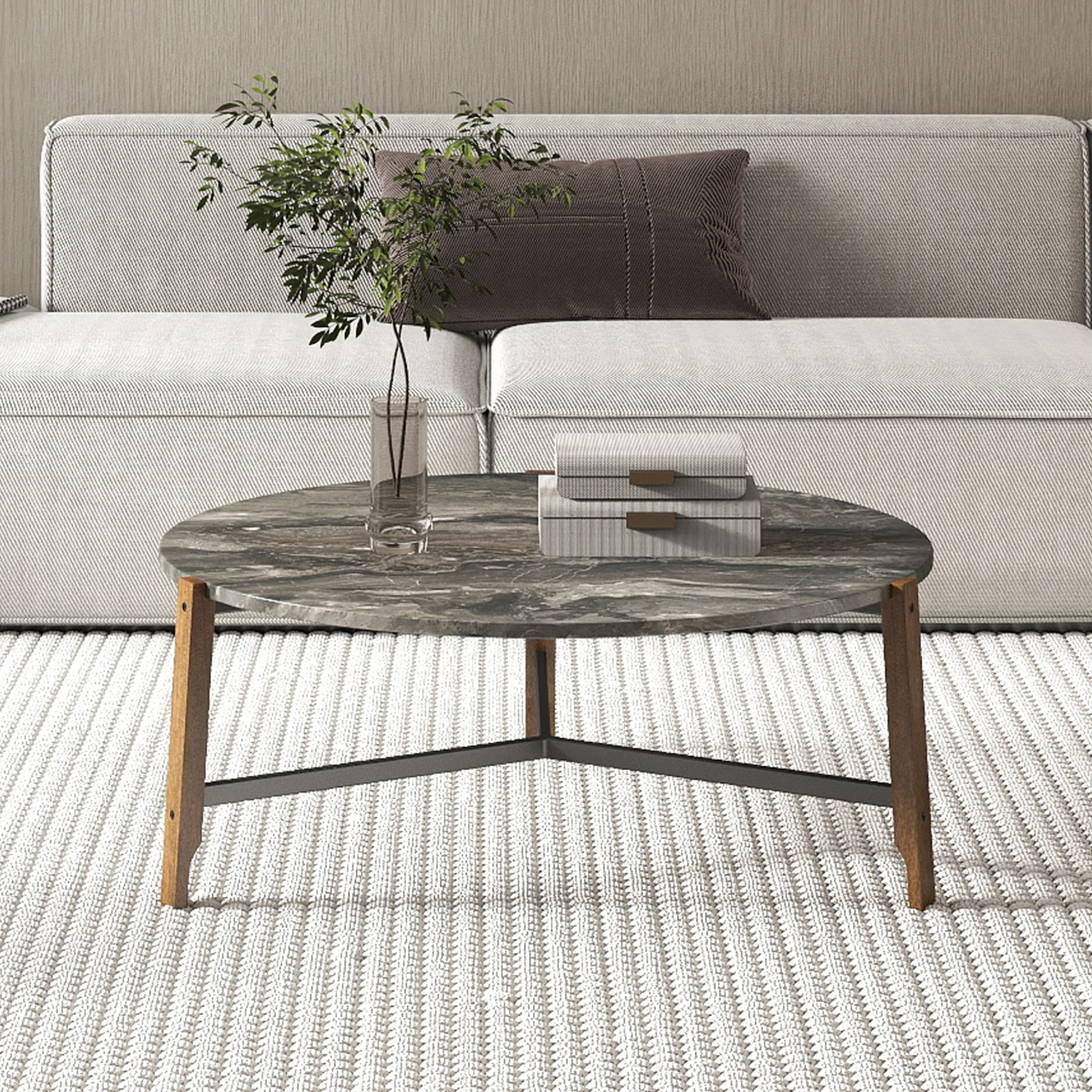 Kmax Modern Mid-Century Round Coffee Table - 00918CT