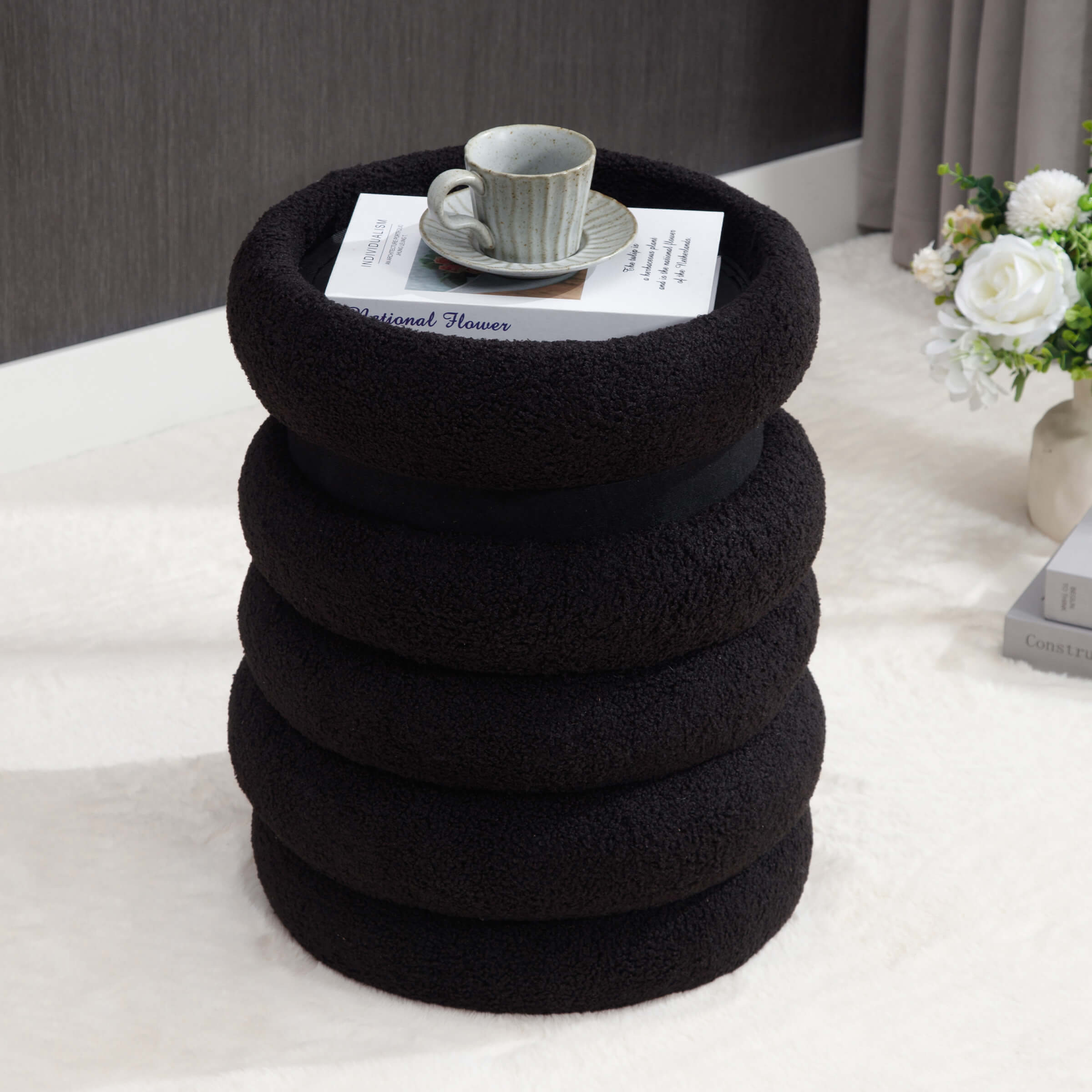 VESCASA Modern Round Storage Ottoman 1 PCS - 30070OT