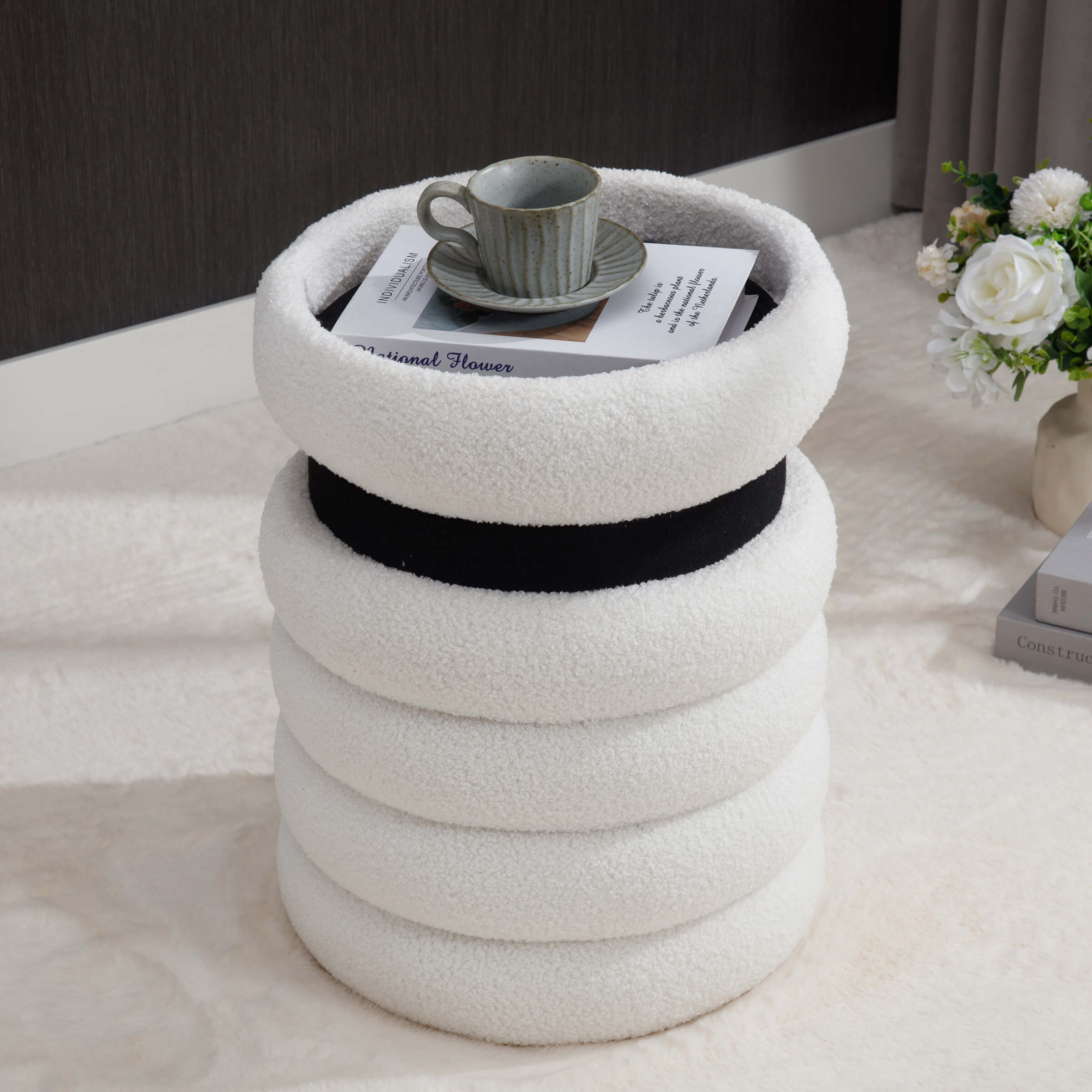 VESCASA Modern Round Storage Ottoman 1 PCS - 30070OT