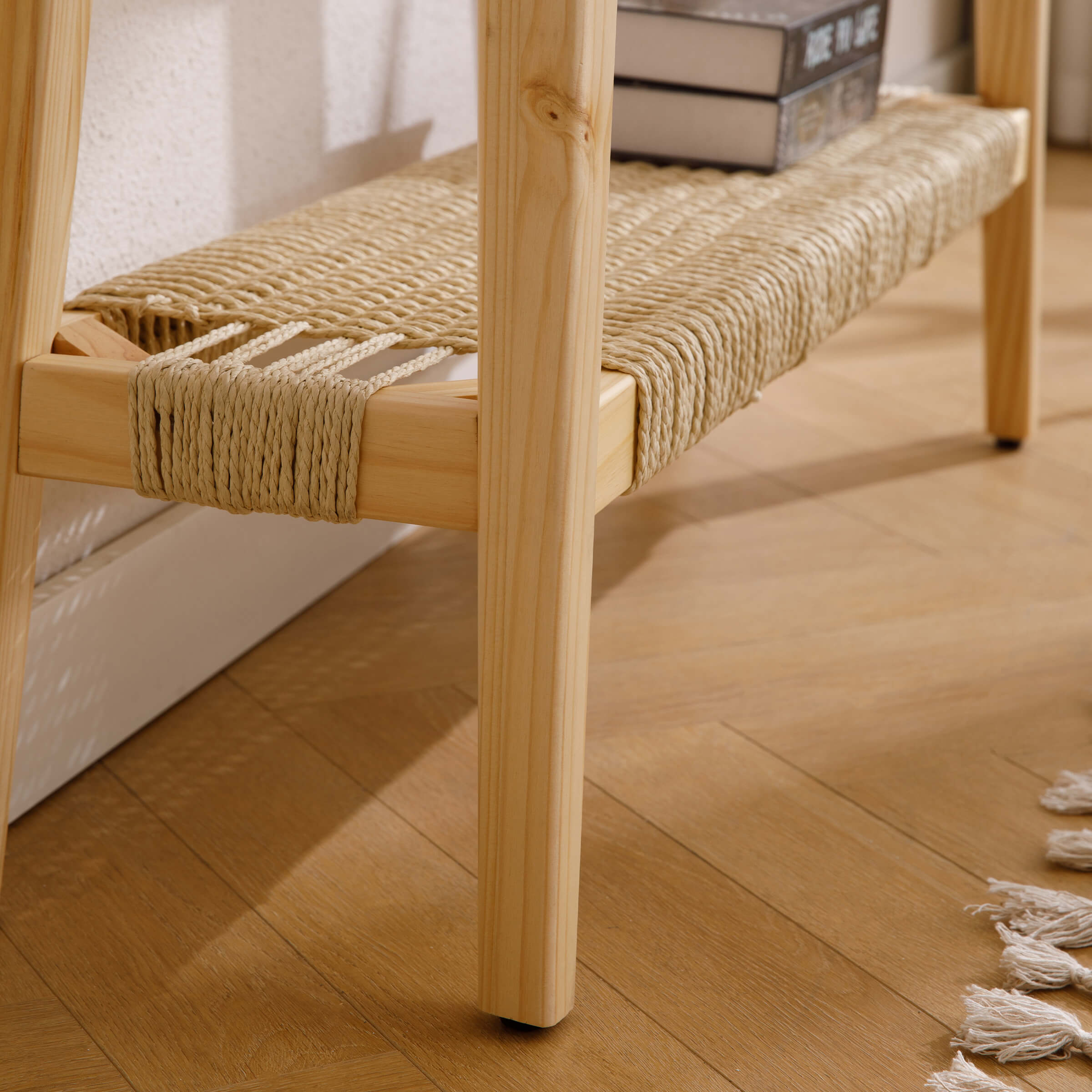 Kmax Natural Entryway Table with Rattan Storage Shelf - 22162ET