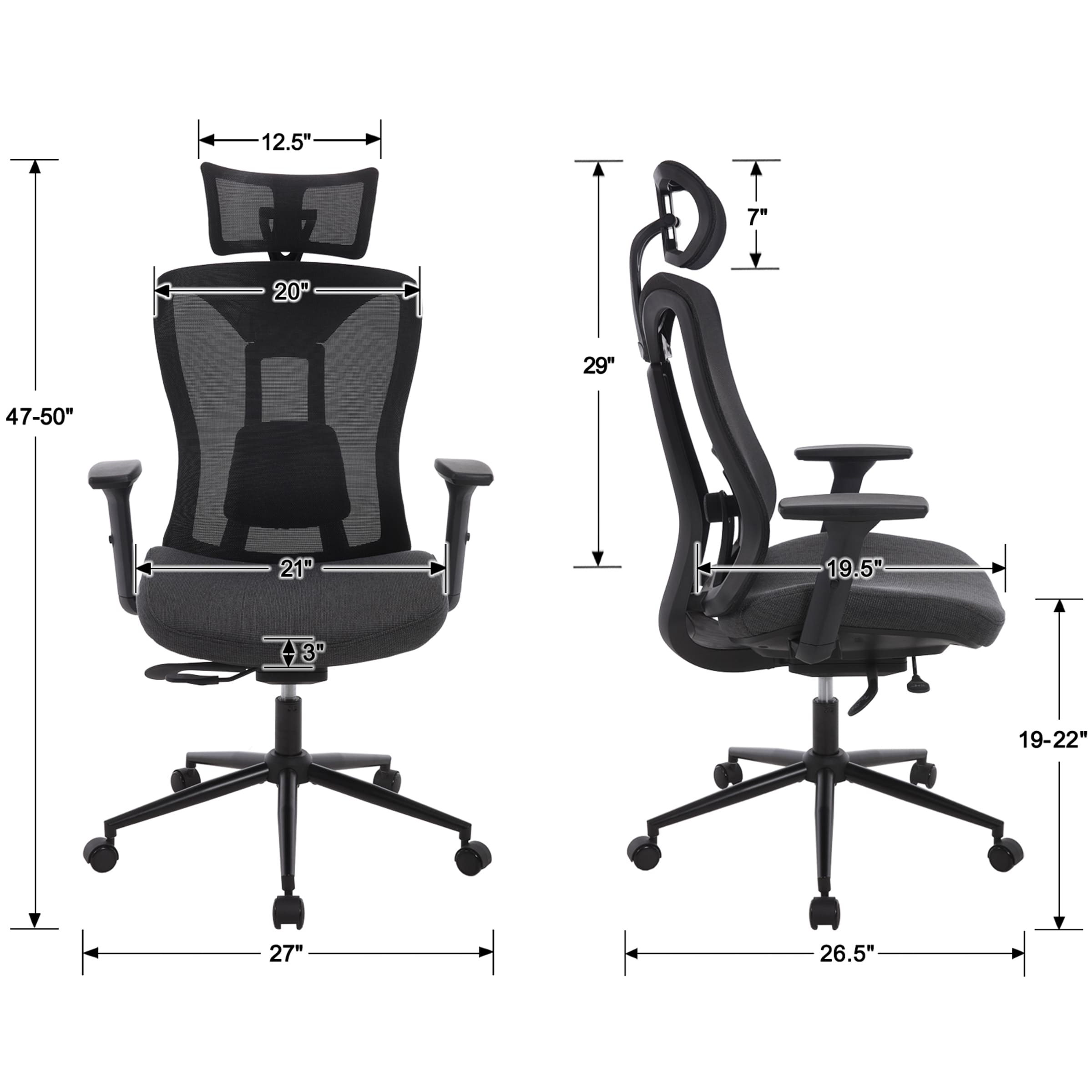 Kmax Office Desk Chair with Lumbar Support - X913OC