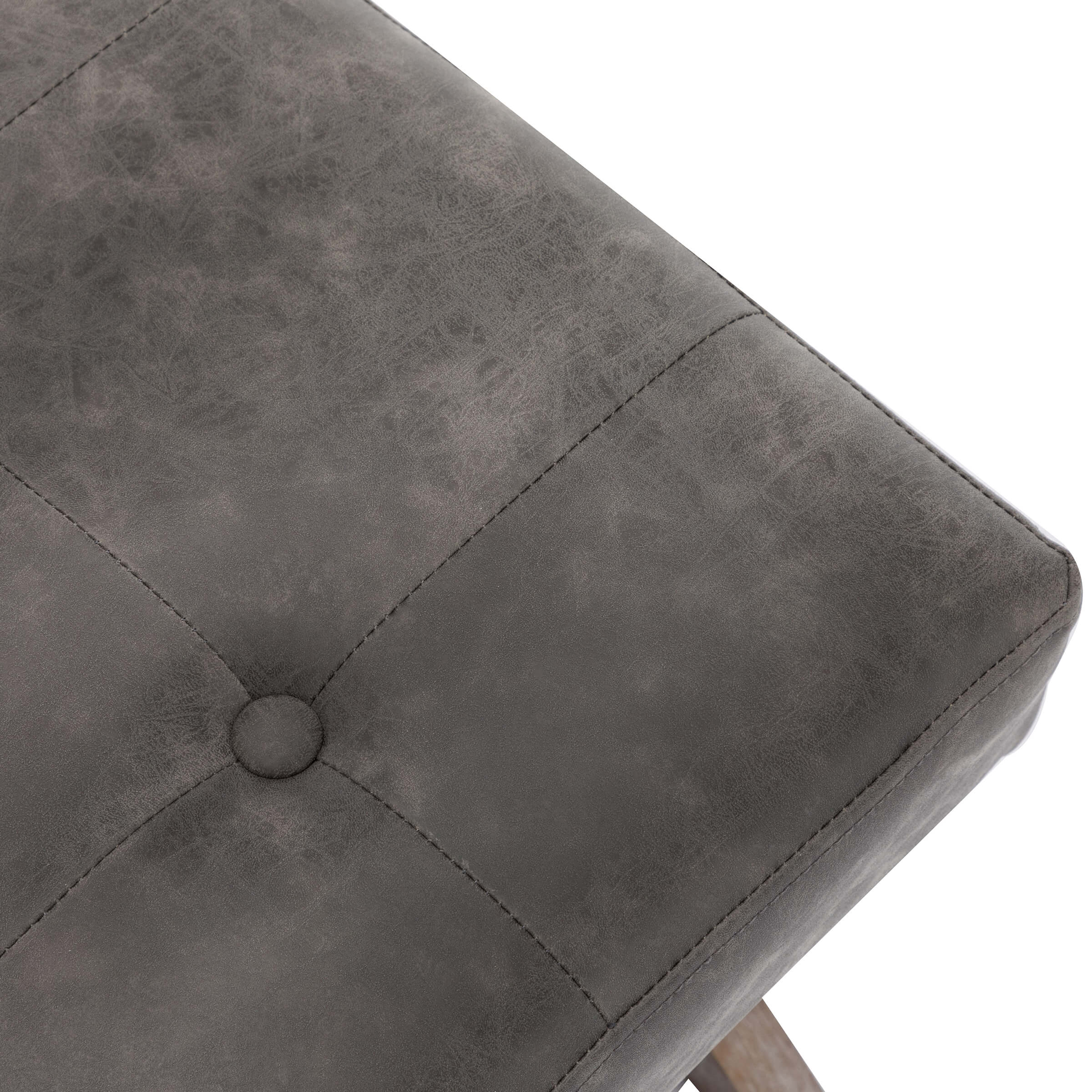 Kmax PU Upholstered Textured Gray Entryway Bench - 7868