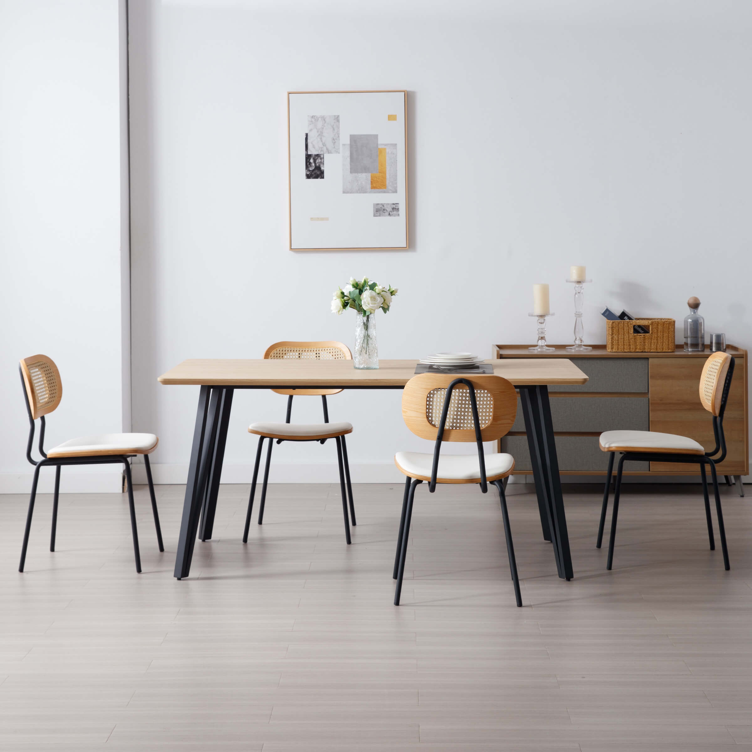 Kmax Rattan Back Dining Chairs Set of 2 - 6647DC