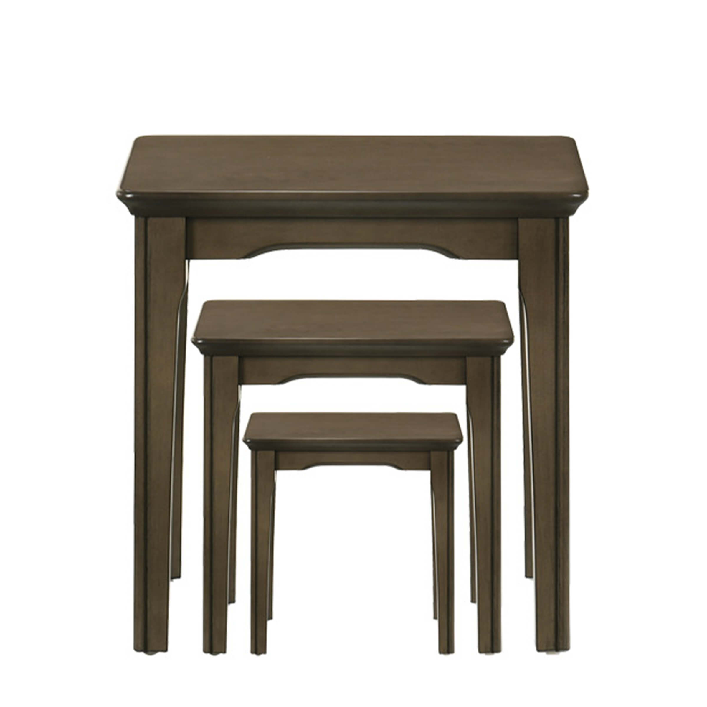 Kmax Solid Wood Rectangular Nesting Side Coffee Tables Set of 3 - 0002ST