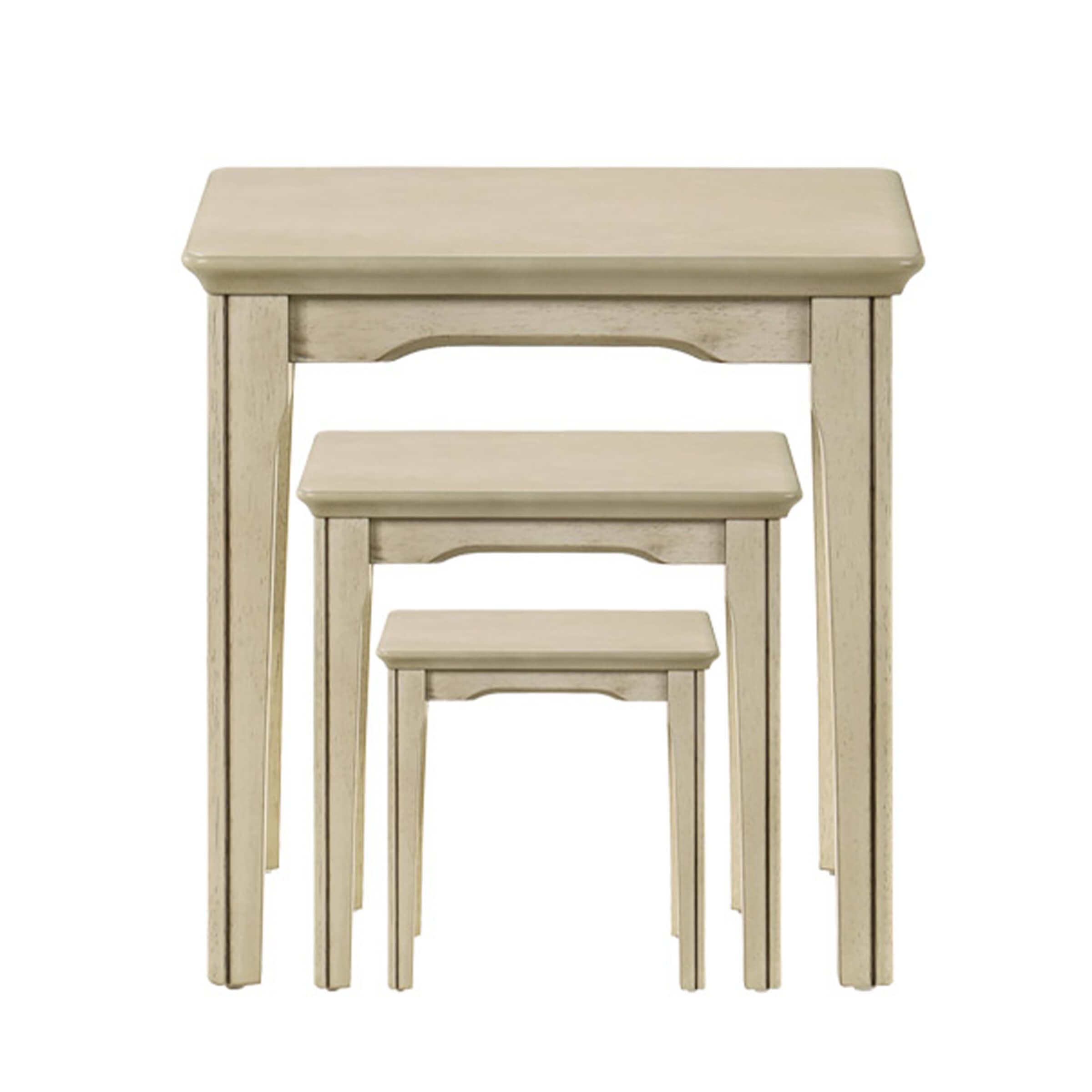 Kmax Solid Wood Rectangular Nesting Side Coffee Tables Set of 3 - 0002ST