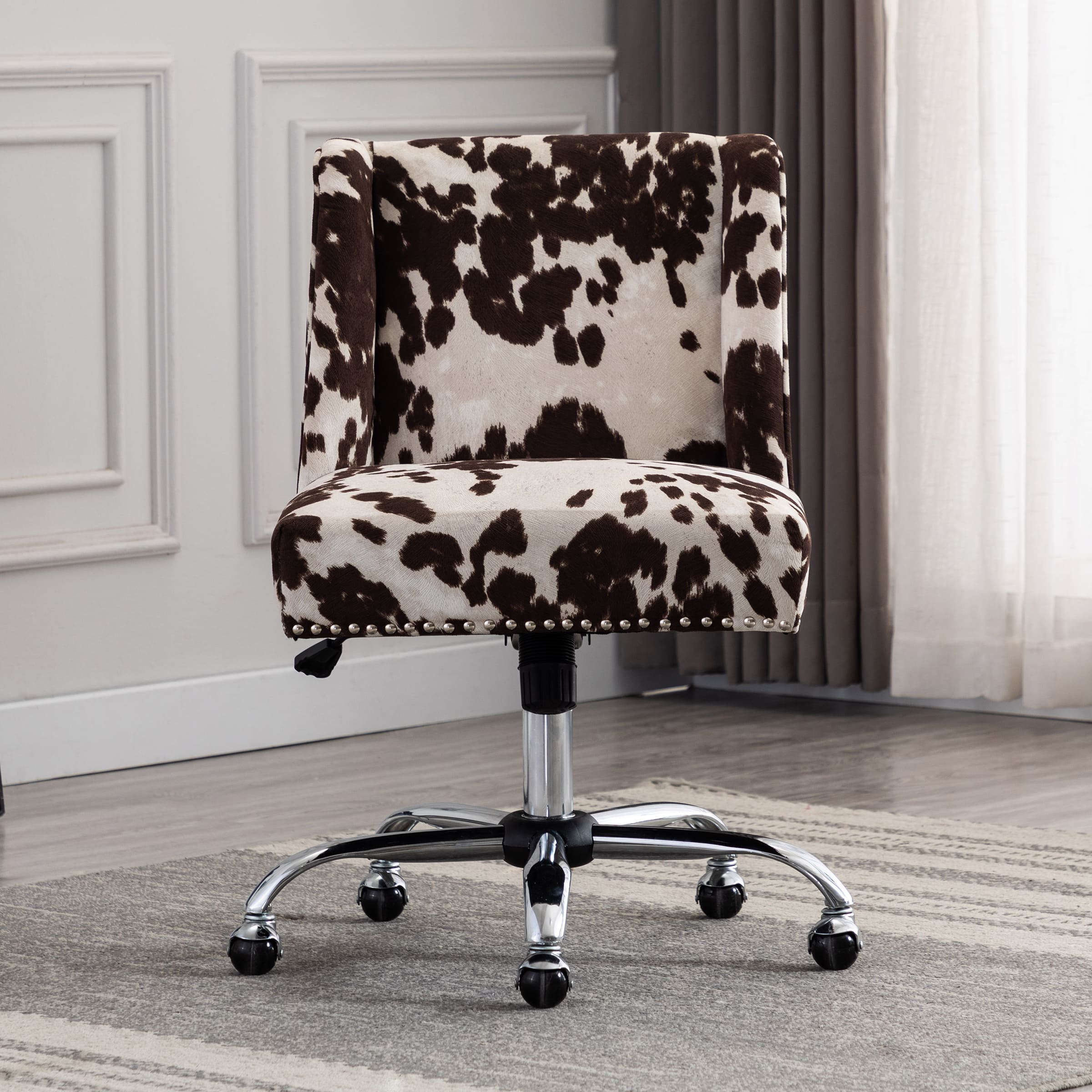 Kmax Swivel Cow Print Home Office Chair - 9024OC