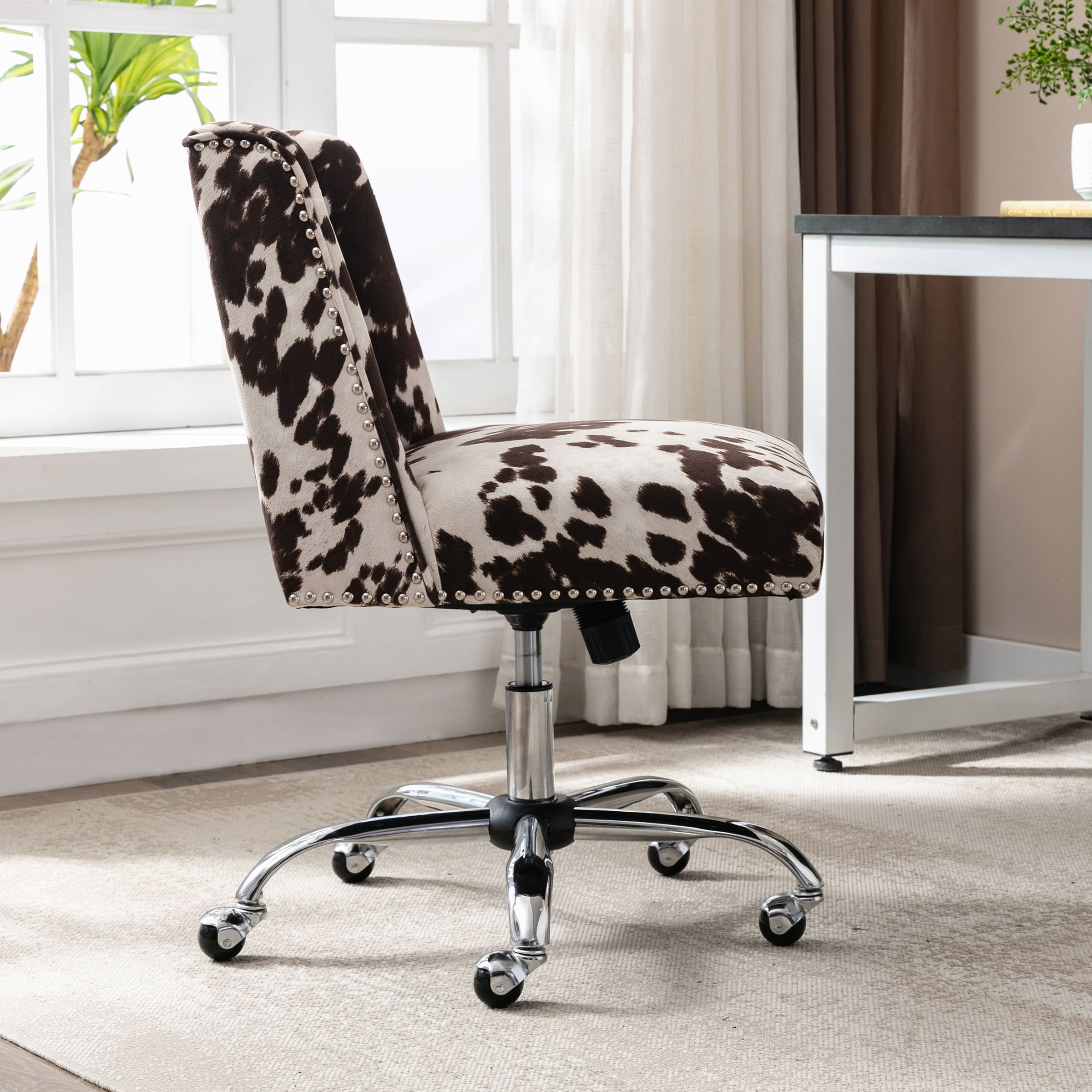 Kmax Swivel Cow Print Home Office Chair - 9024OC