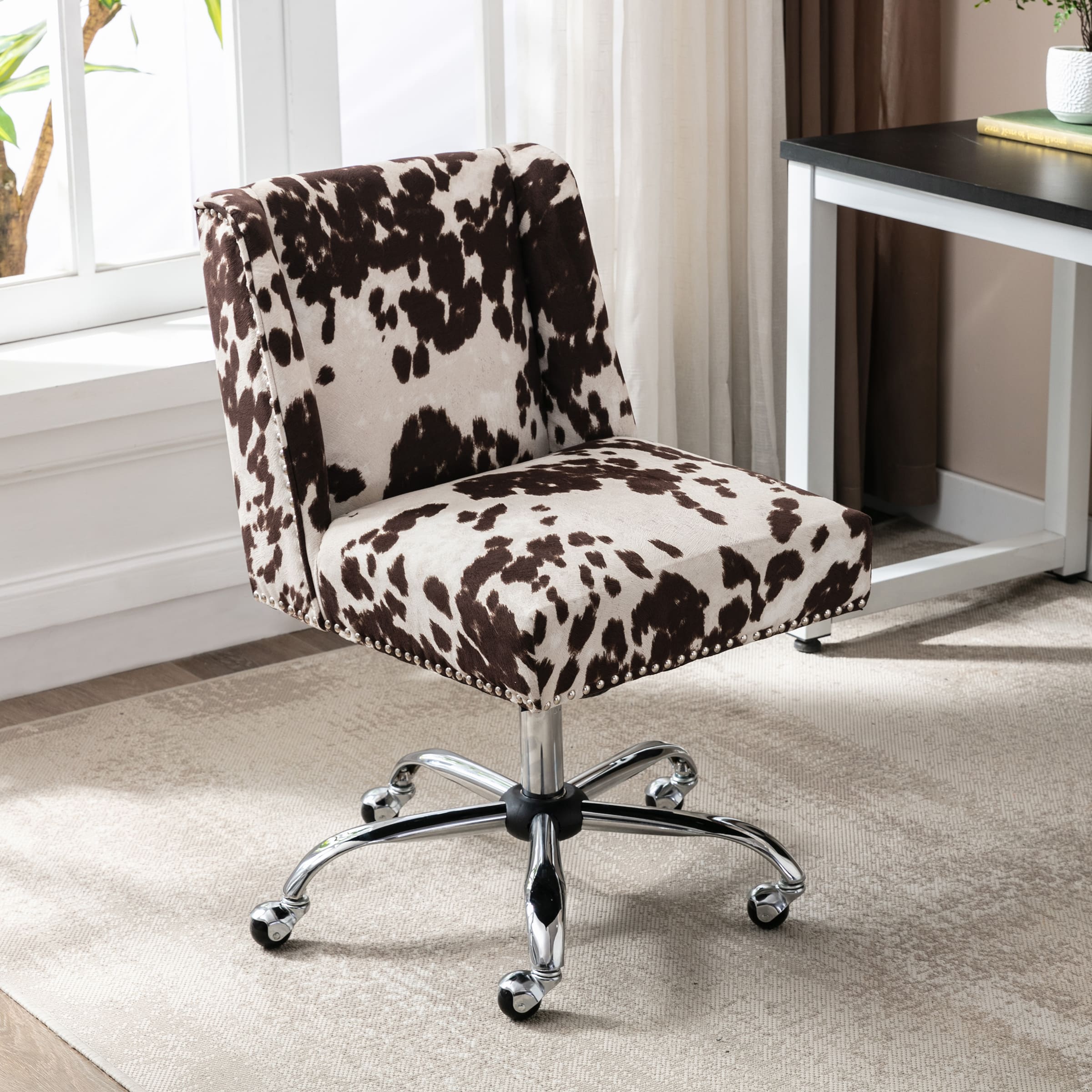Kmax Swivel Cow Print Home Office Chair - 9024OC