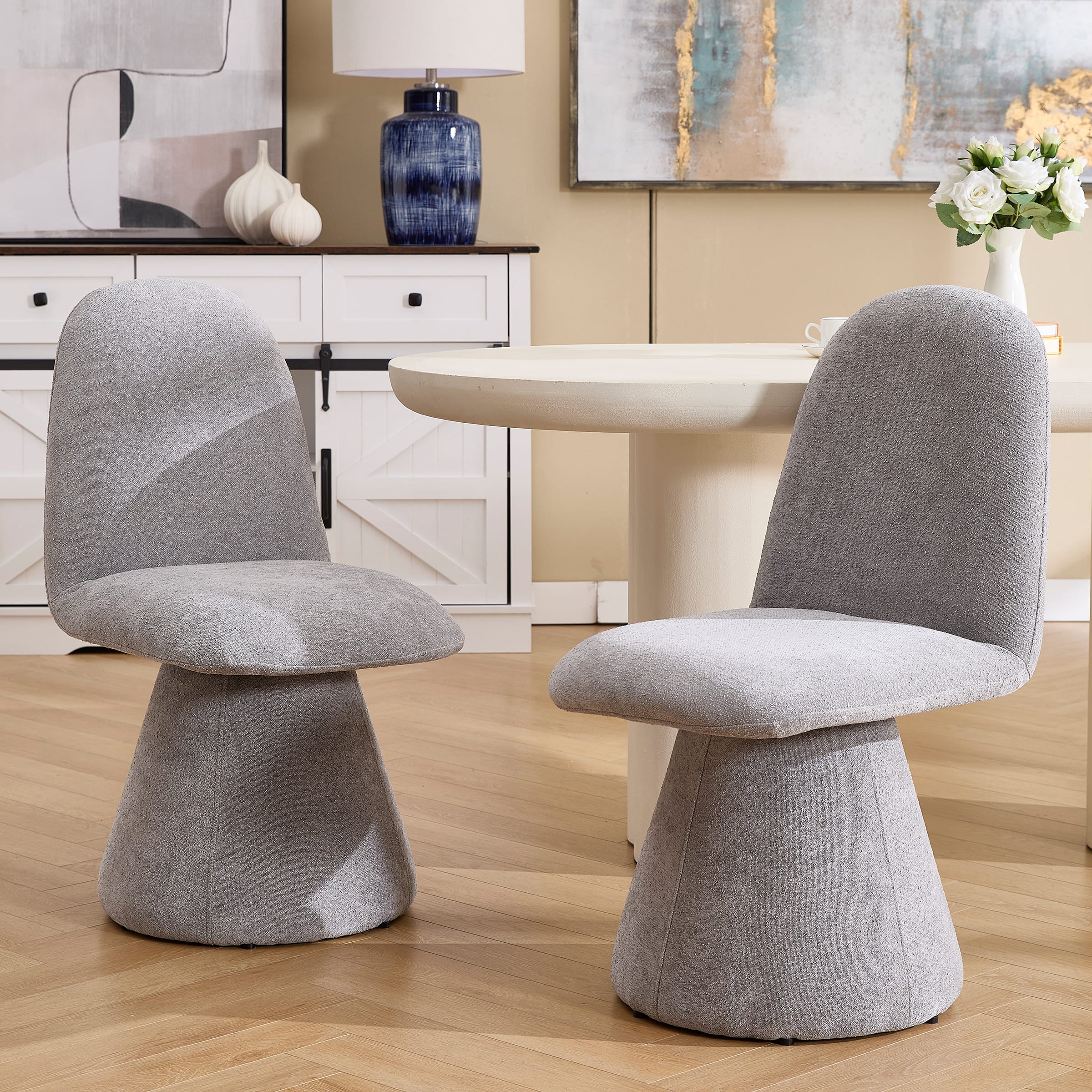 ROCITY Swivel High Back Dining Chairs Set of 2 - 3166DC