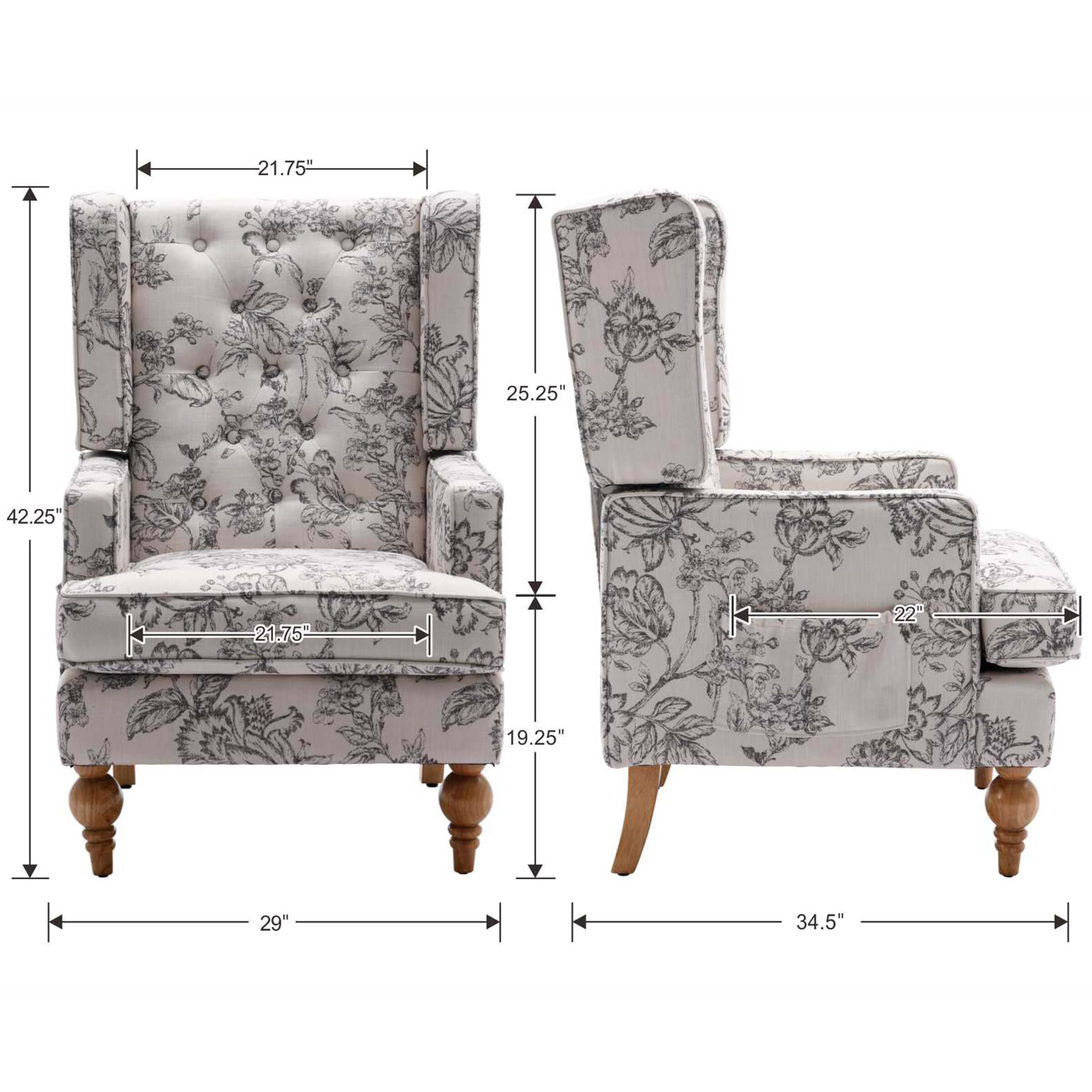 Kmax Tufted Accent Chair 1 PCS - 8144AC