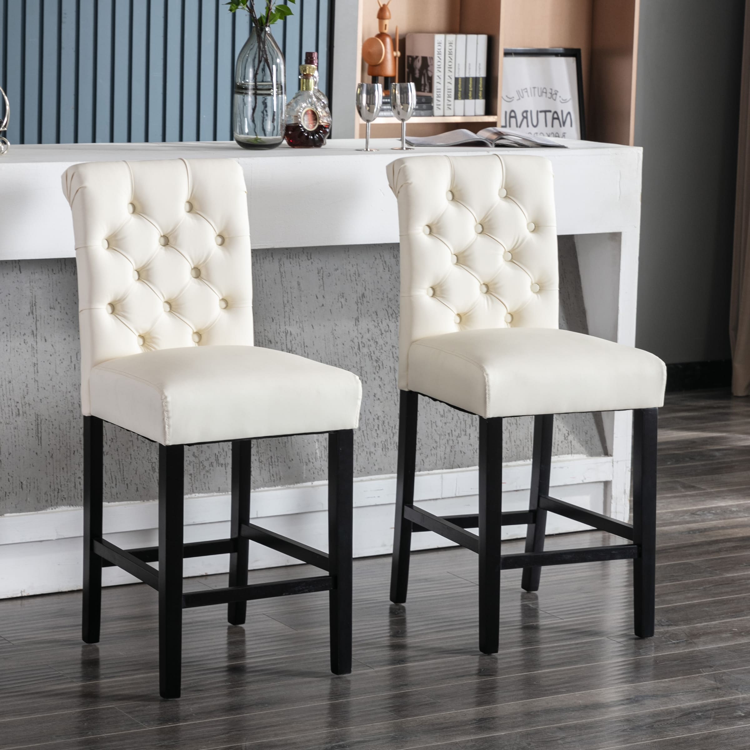 Kmax Tufted Counter Height Bar Stools Set of 2 - 8335CS