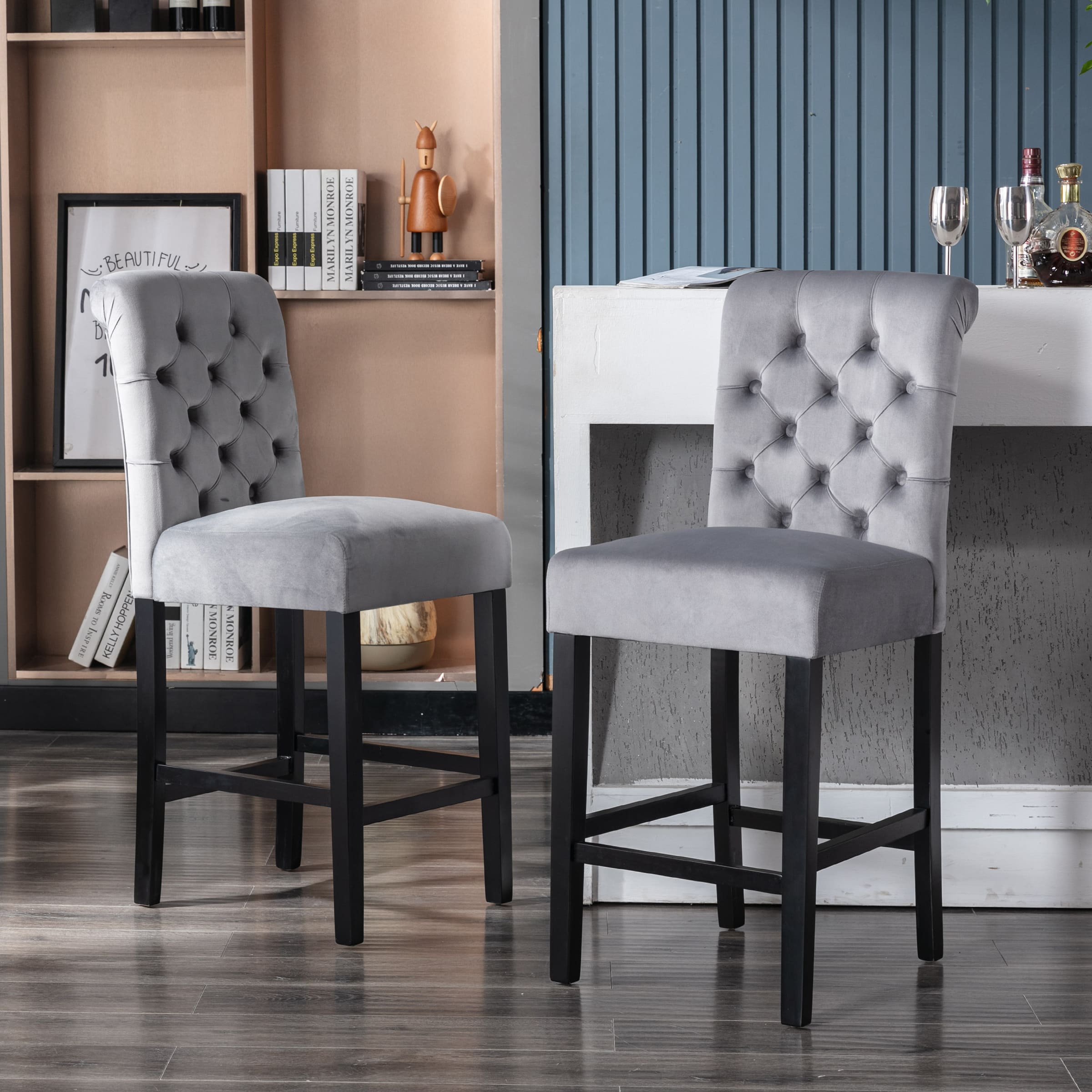 Kmax Tufted Counter Height Bar Stools Set of 2 - 8335CS