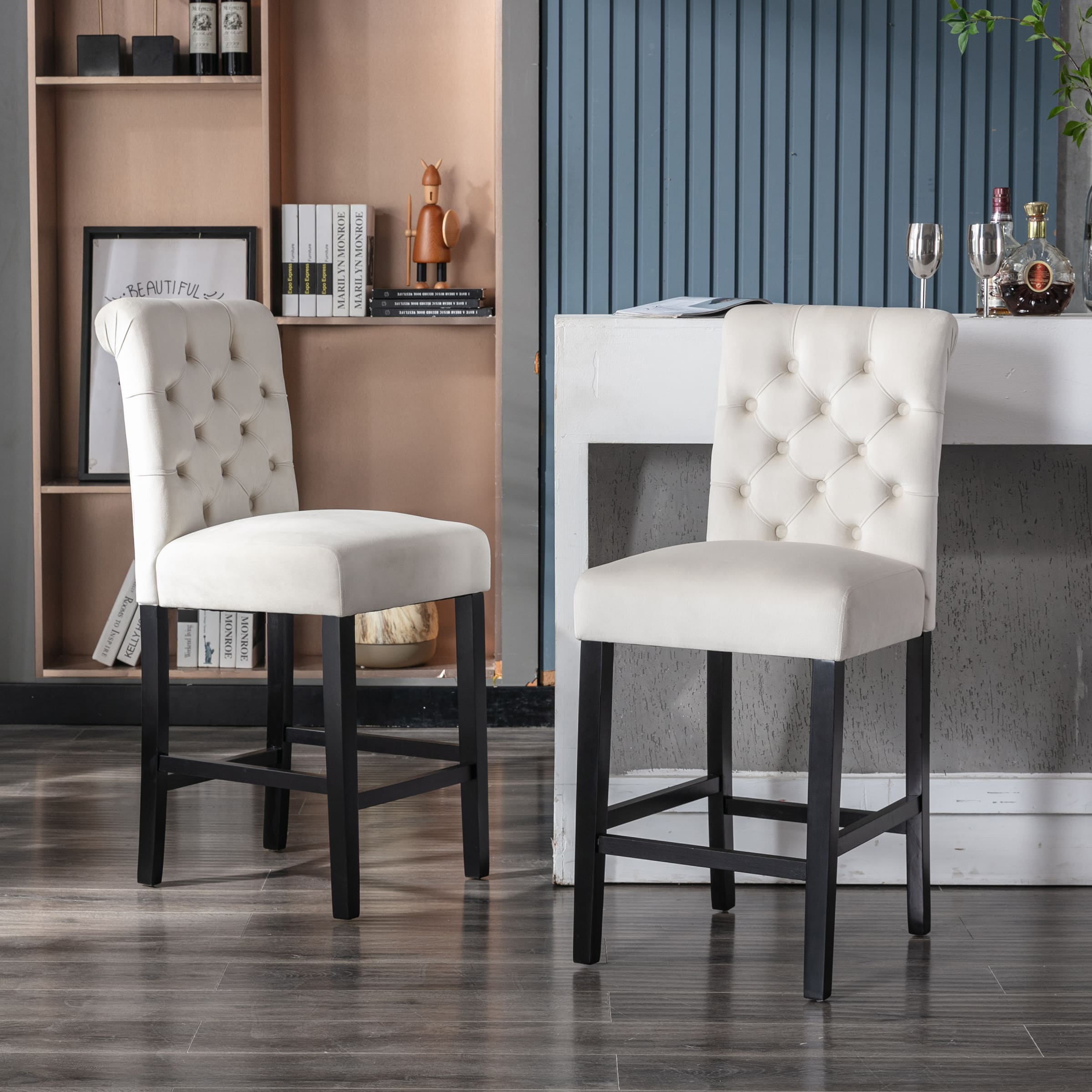 Kmax Tufted Counter Height Bar Stools Set of 2 - 8335CS