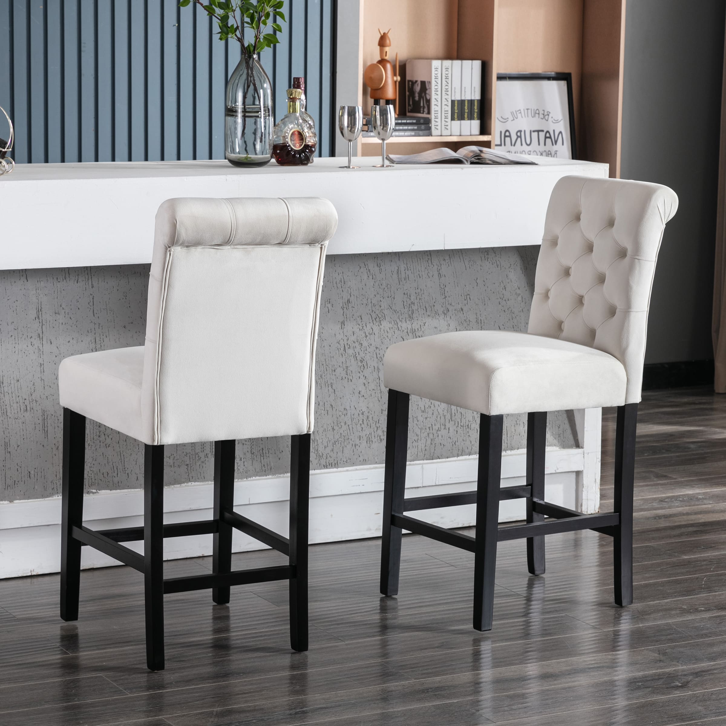 Kmax Tufted Counter Height Bar Stools Set of 2 - 8335CS