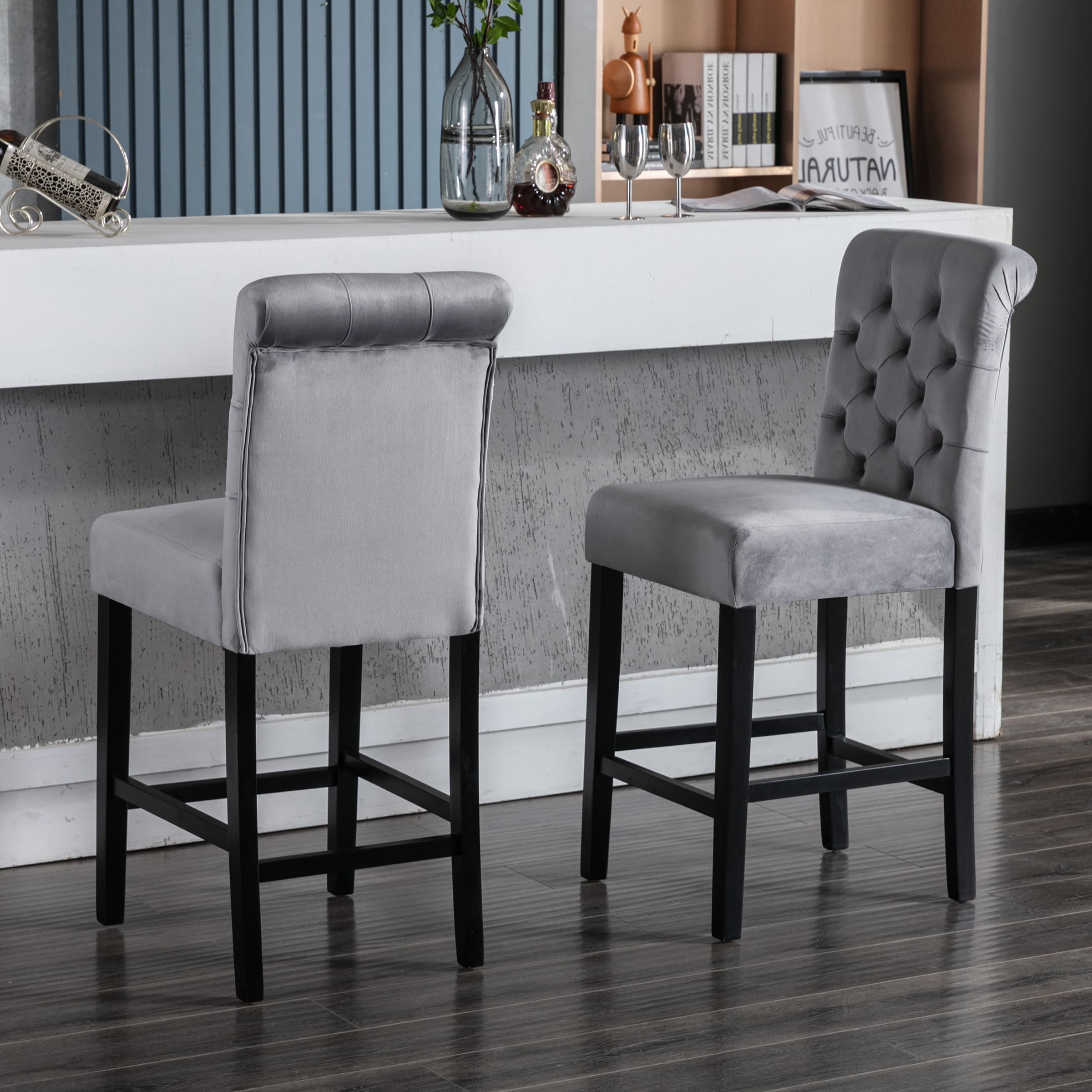 Kmax Tufted Counter Height Bar Stools Set of 2 - 8335CS