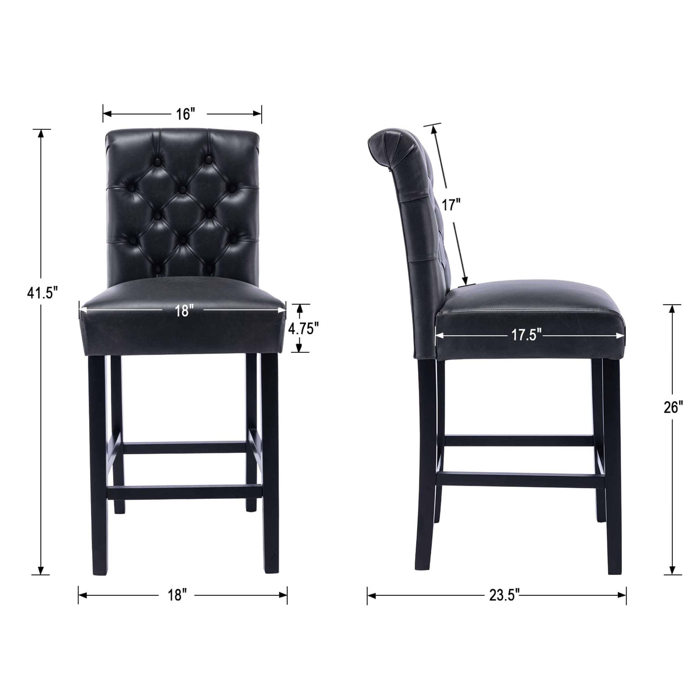 Kmax Tufted Counter Height Bar Stools Set of 2 - 8335CS