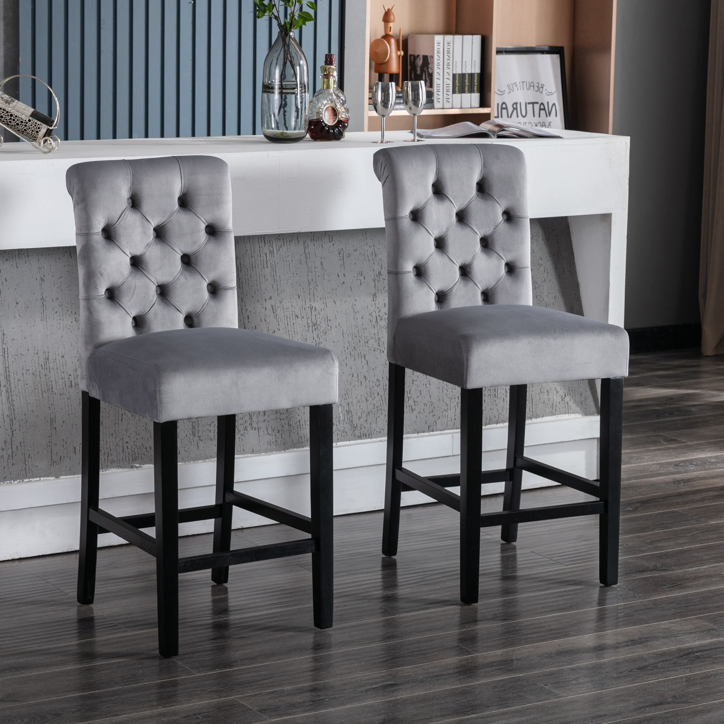 Kmax Tufted Counter Height Bar Stools Set of 2 - 8335CS