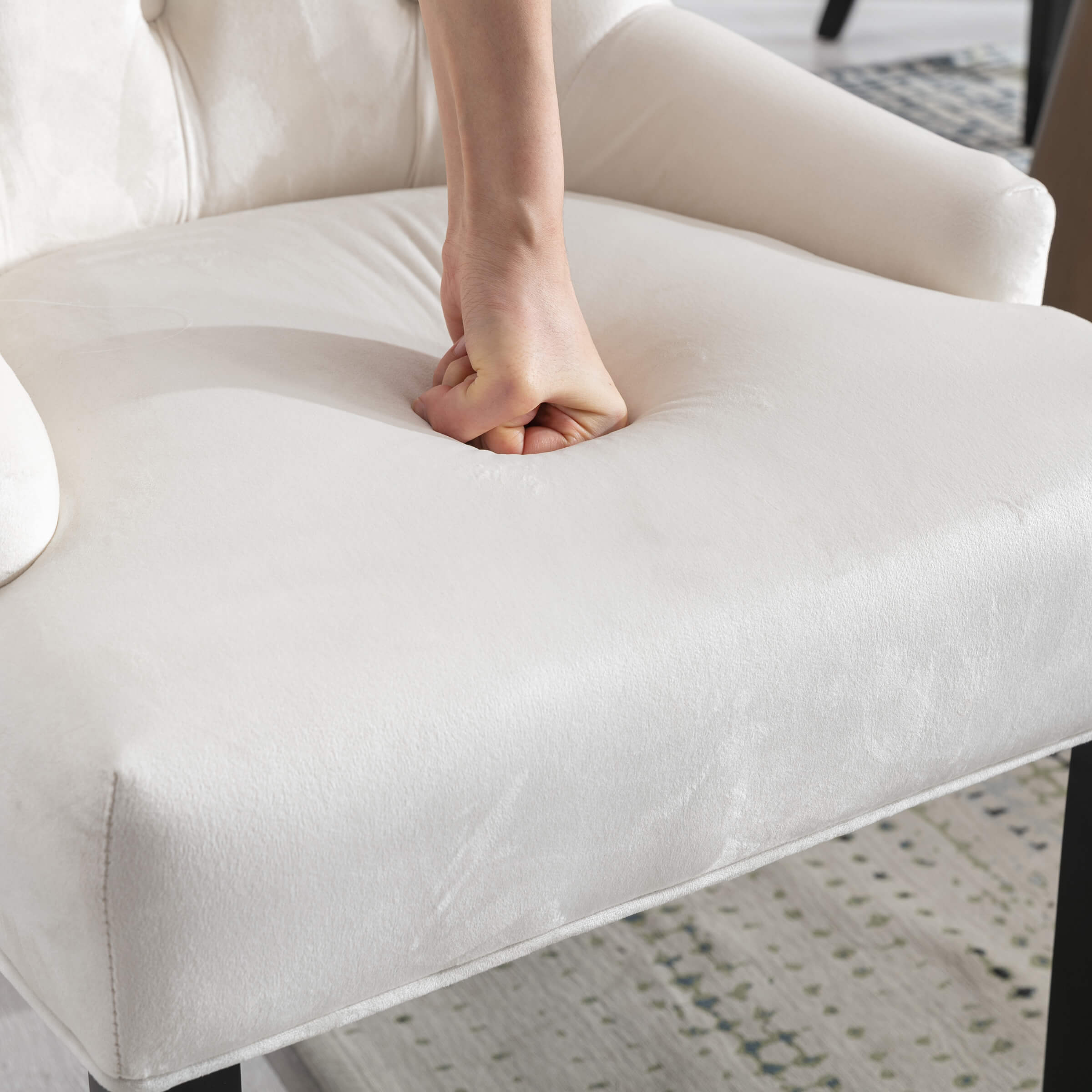 Kmax Tufted Velvet Kitchen Chairs Set of 2 - 8338DC