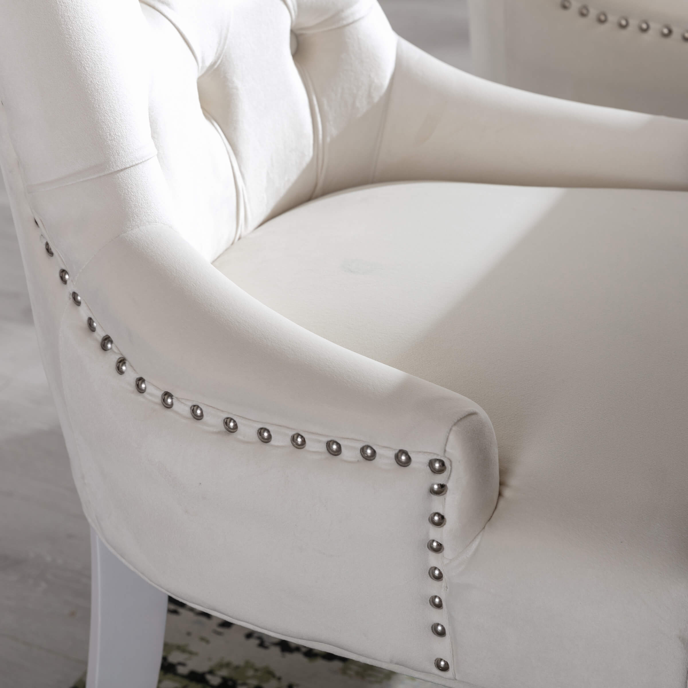 Tufted Velvet Kitchen Chairs Set of 2 - 8338DC