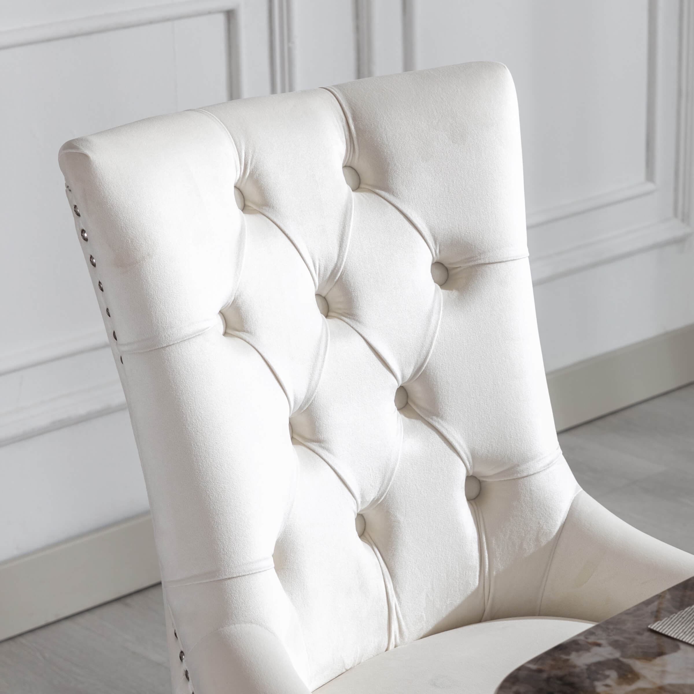 Kmax Tufted Velvet Kitchen Chairs Set of 2 - 8338DC