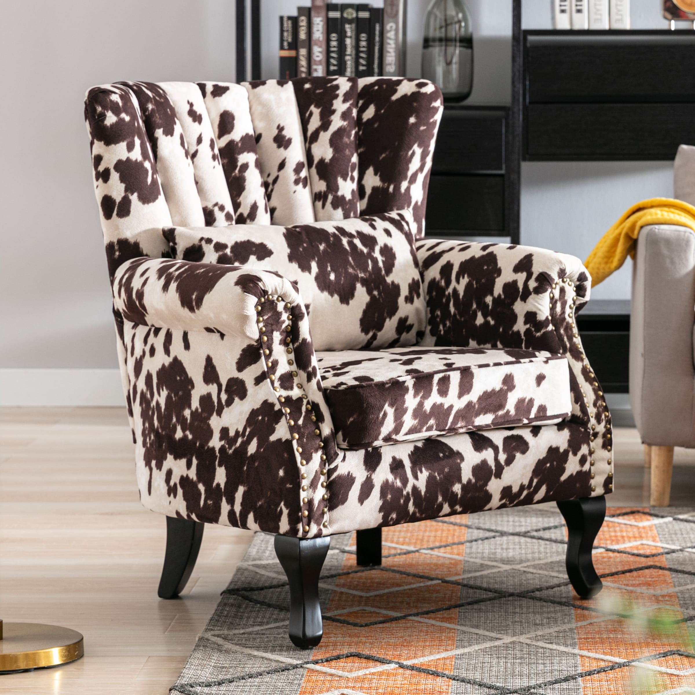 Kmax Wingback Nail-Head Velvet Accent Chair 1 PCS - X904AC