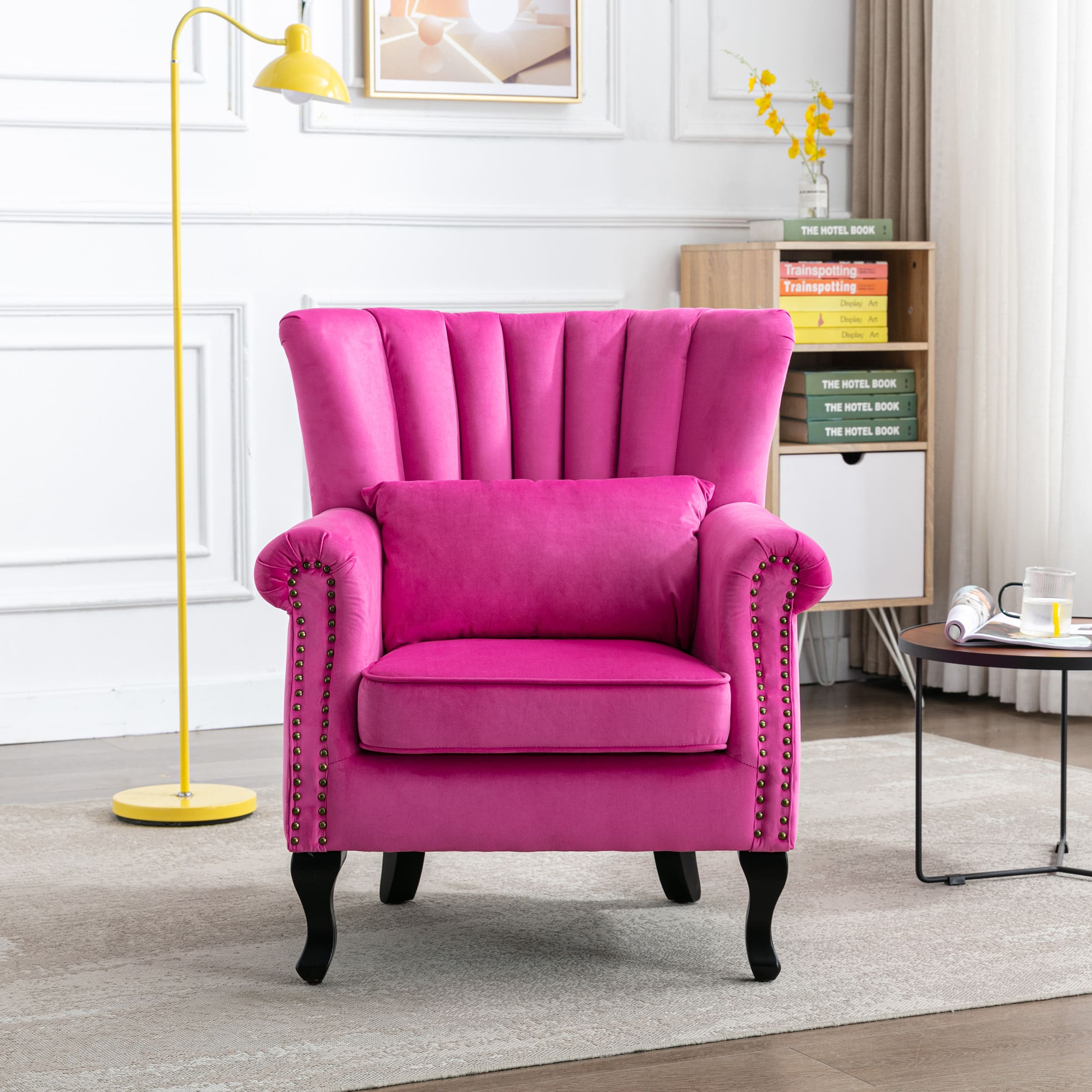 Kmax Wingback Nail-Head Velvet Accent Chair 1 PCS - X904AC