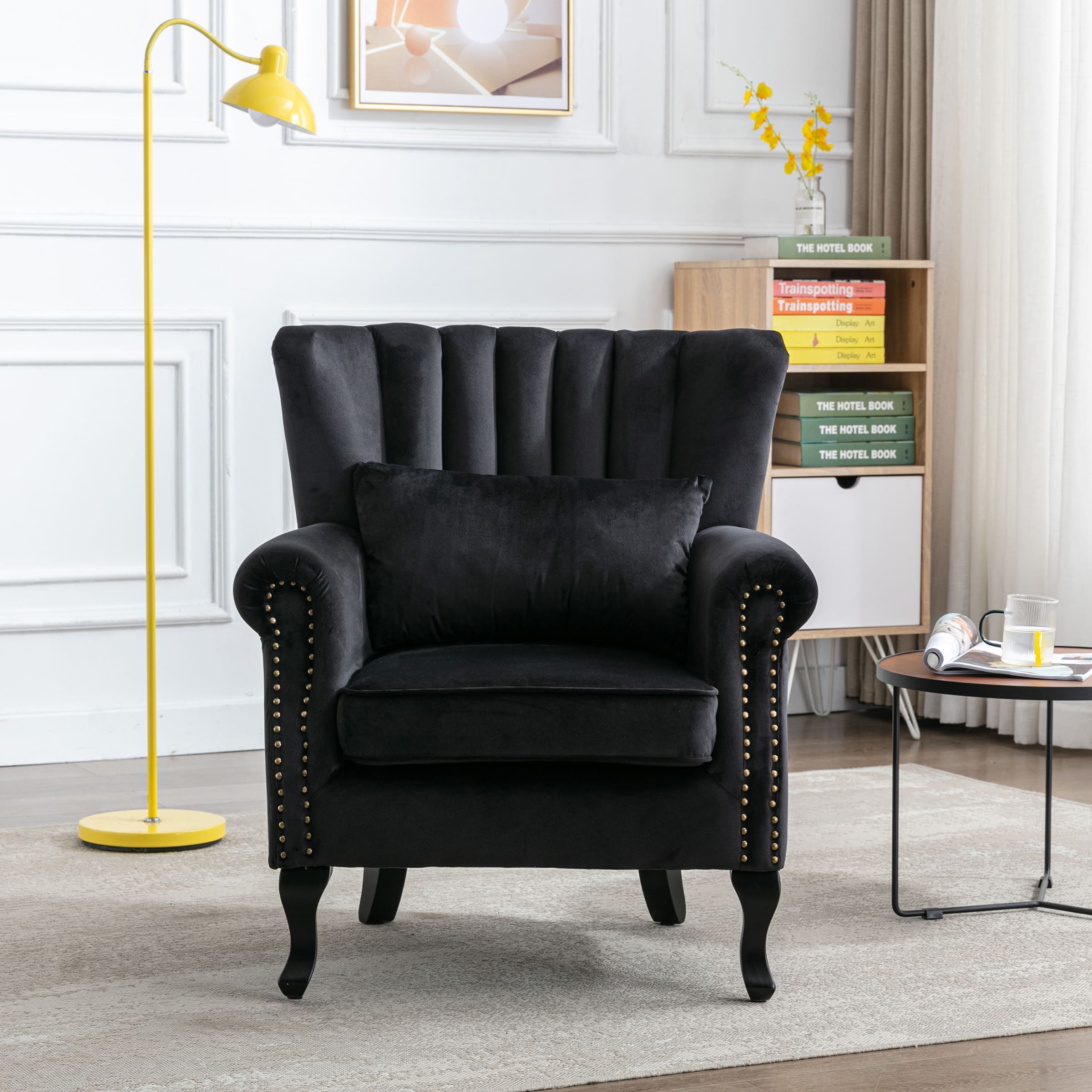 Kmax Wingback Nail-Head Velvet Accent Chair 1 PCS - X904AC