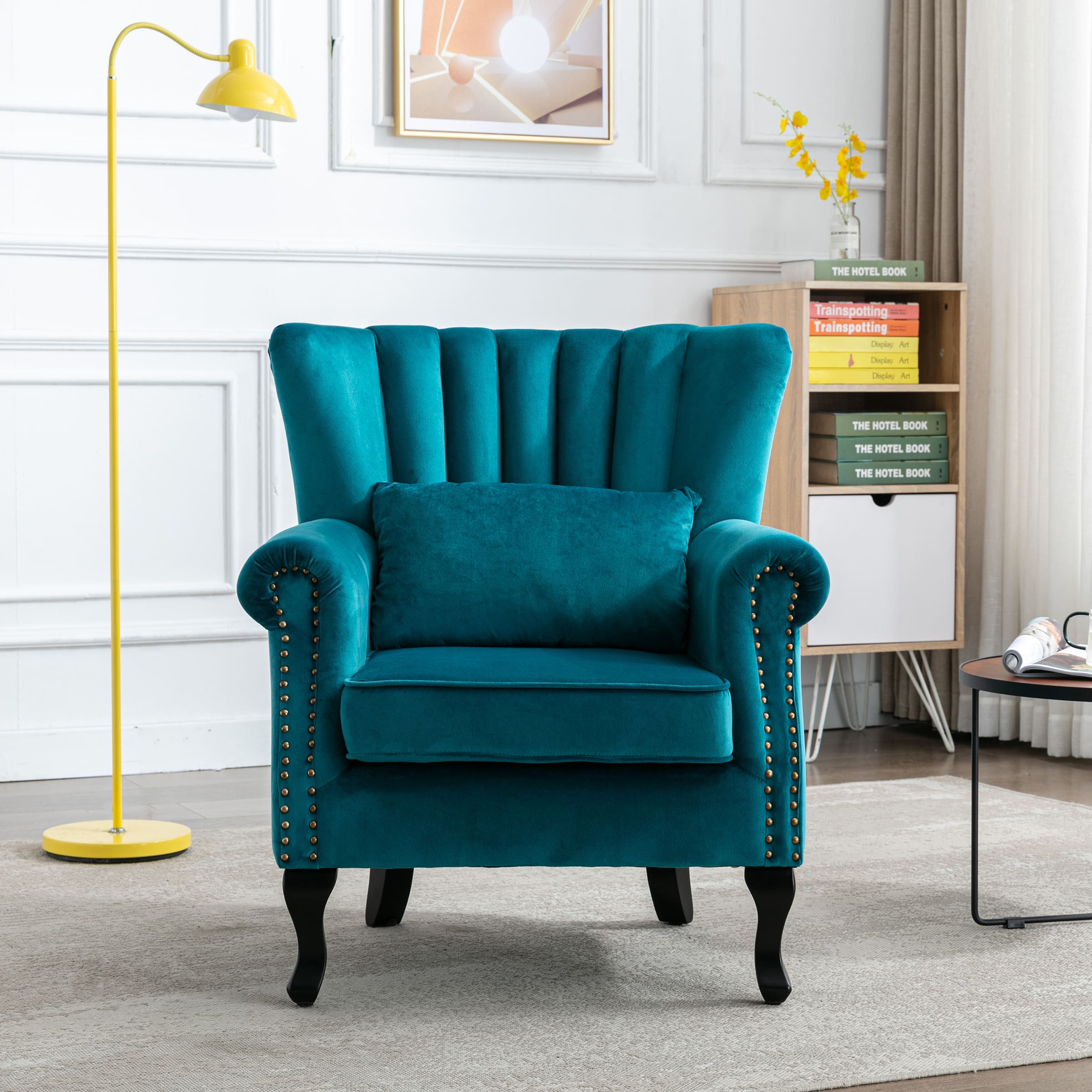 Kmax Wingback Nail-Head Velvet Accent Chair 1 PCS - X904AC